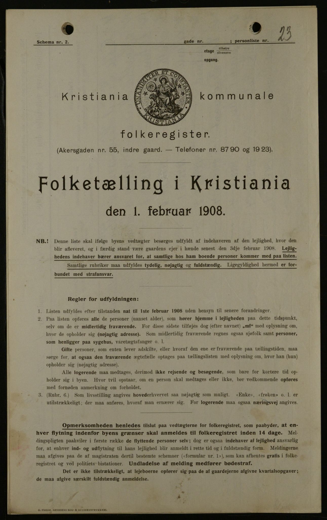 OBA, Municipal Census 1908 for Kristiania, 1908, p. 1945