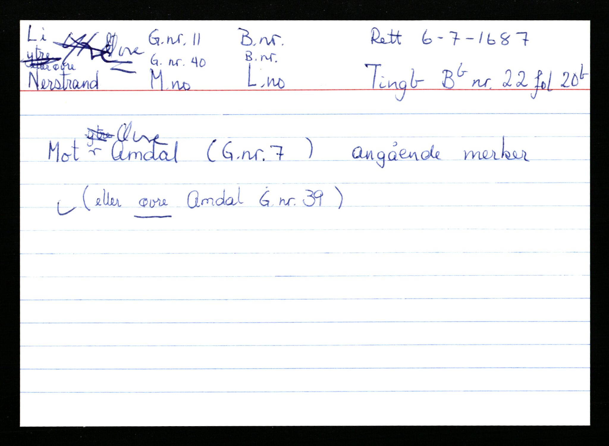 Statsarkivet i Stavanger, AV/SAST-A-101971/03/Y/Ym/L0035: Åstedskort sortert etter gårdsnavn: Leiranger - Lindanger, 1600-1950, p. 280