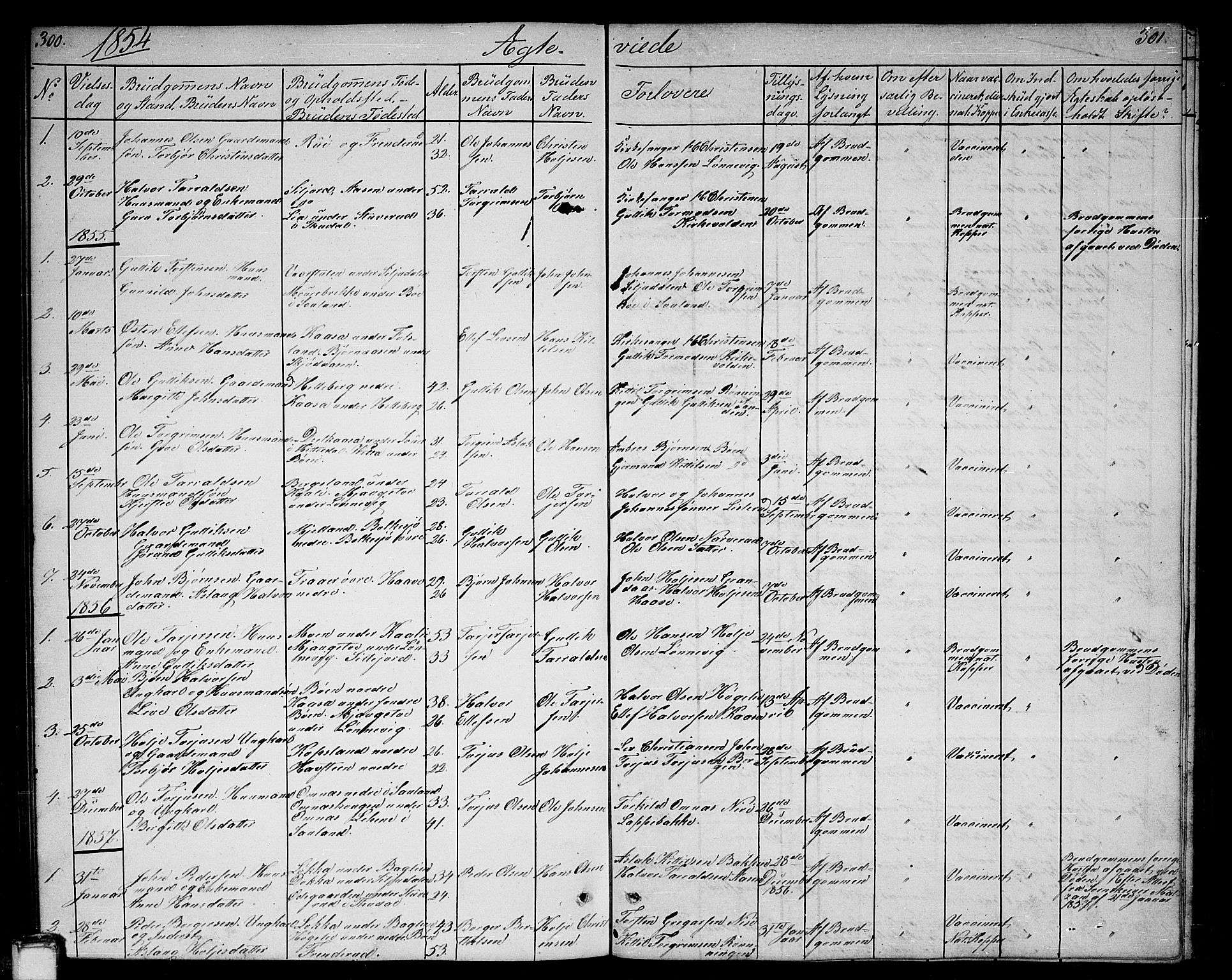 Gransherad kirkebøker, SAKO/A-267/G/Ga/L0002: Parish register (copy) no. I 2, 1854-1886, p. 300-301