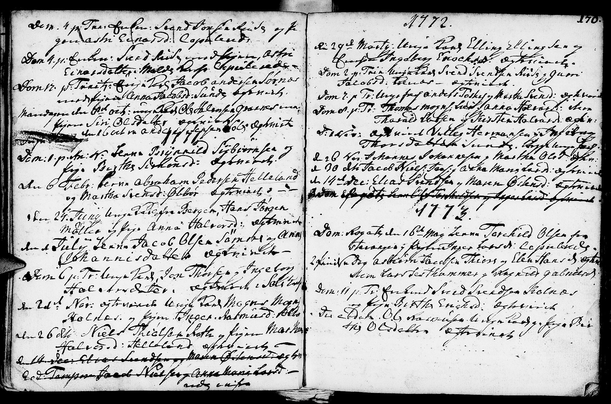 Håland sokneprestkontor, AV/SAST-A-101802/001/30BA/L0002: Parish register (official) no. A 2, 1722-1794, p. 170