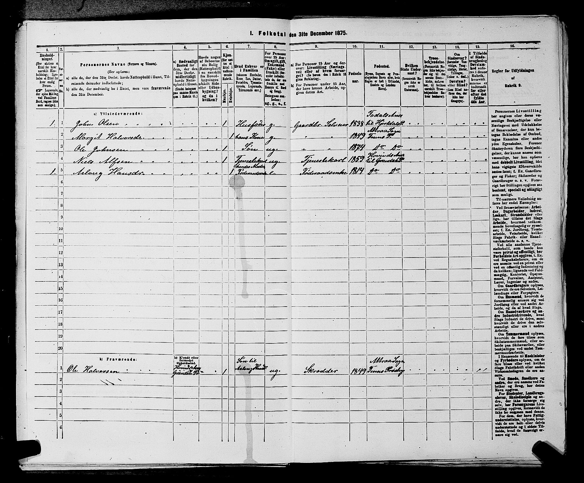 SAKO, 1875 census for 0826P Tinn, 1875, p. 55