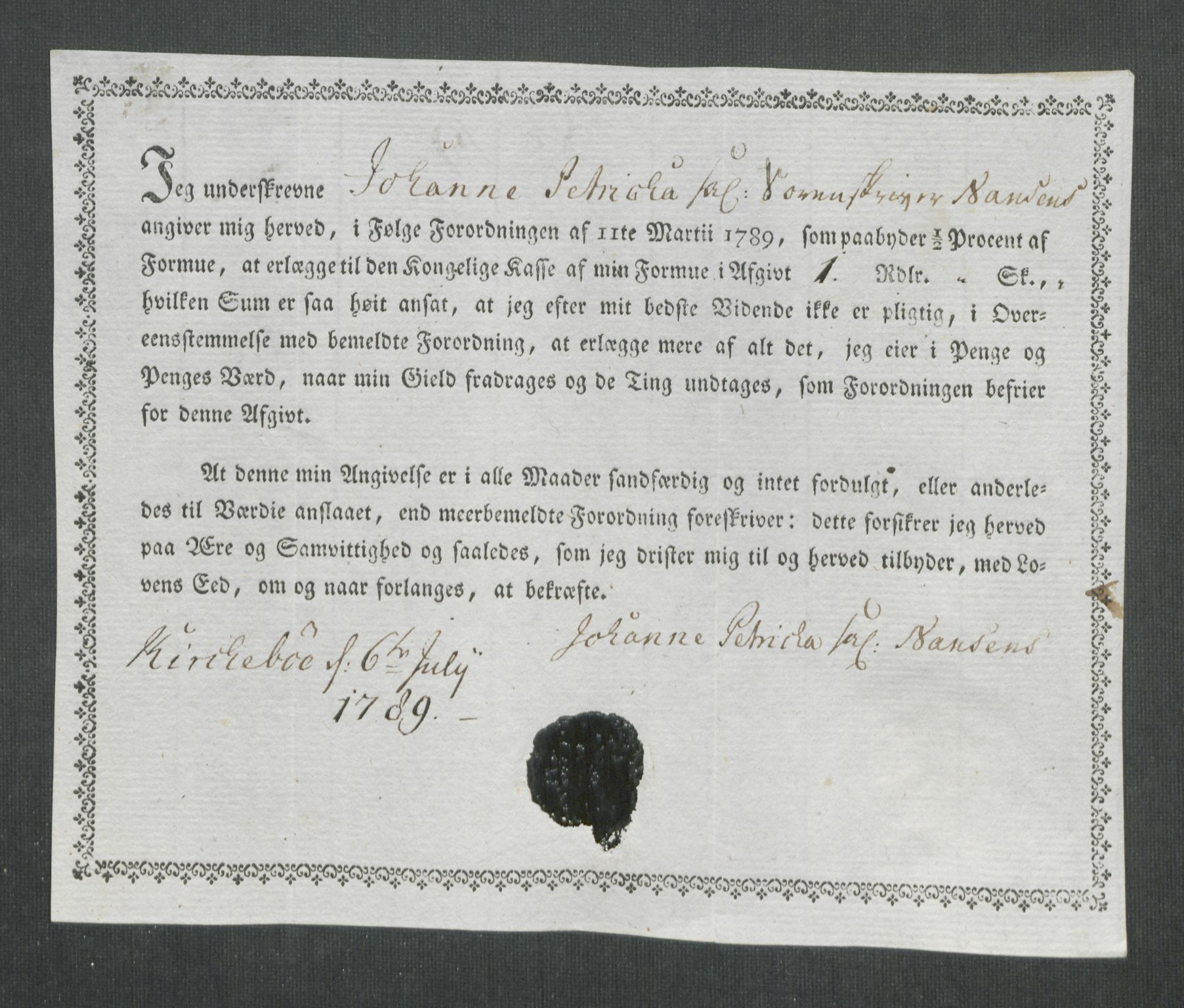 Rentekammeret inntil 1814, Reviderte regnskaper, Mindre regnskaper, AV/RA-EA-4068/Rf/Rfe/L0057: Ytre og Indre Sogn fogderi, 1789, p. 127