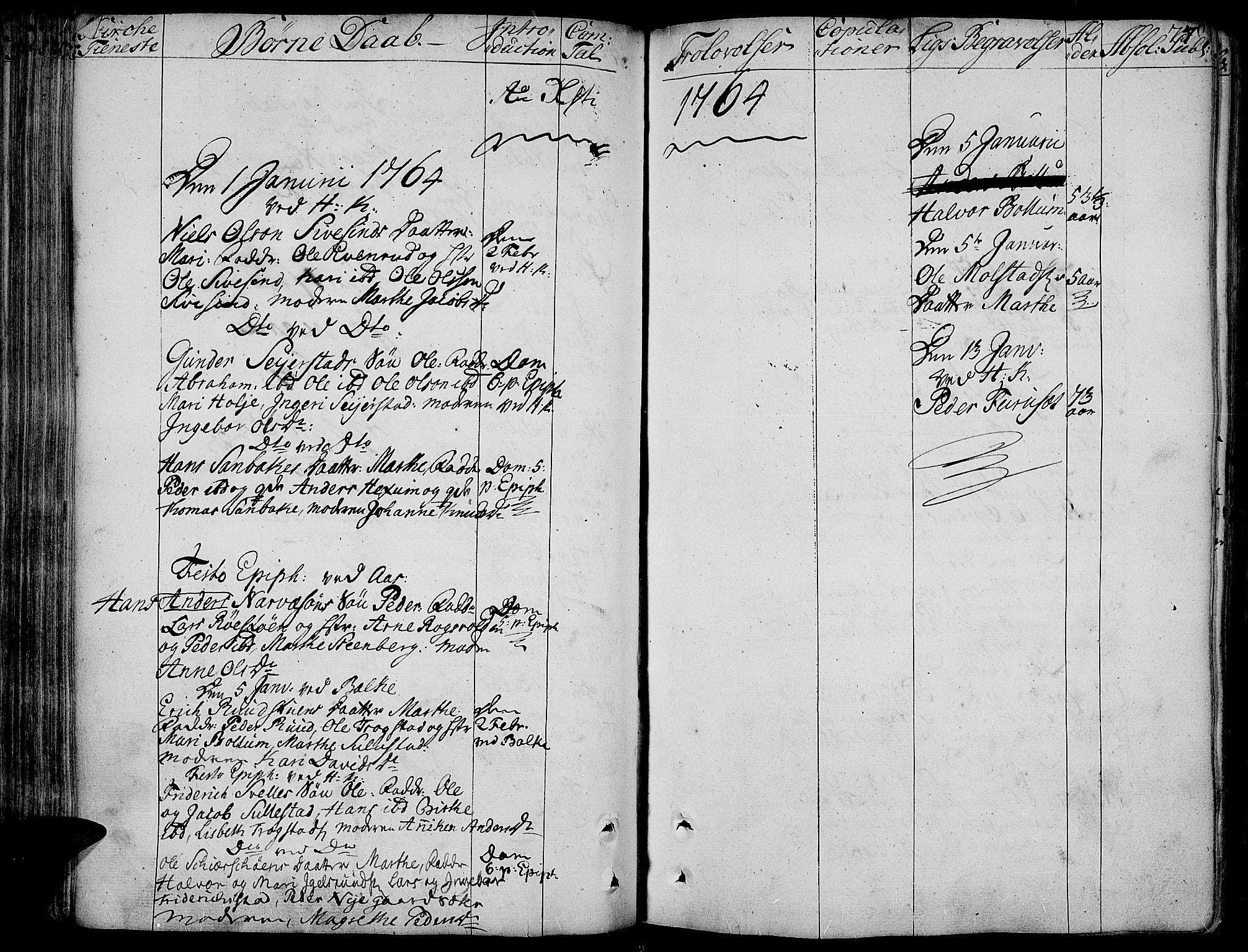 Toten prestekontor, SAH/PREST-102/H/Ha/Haa/L0005: Parish register (official) no. 5, 1761-1772, p. 77
