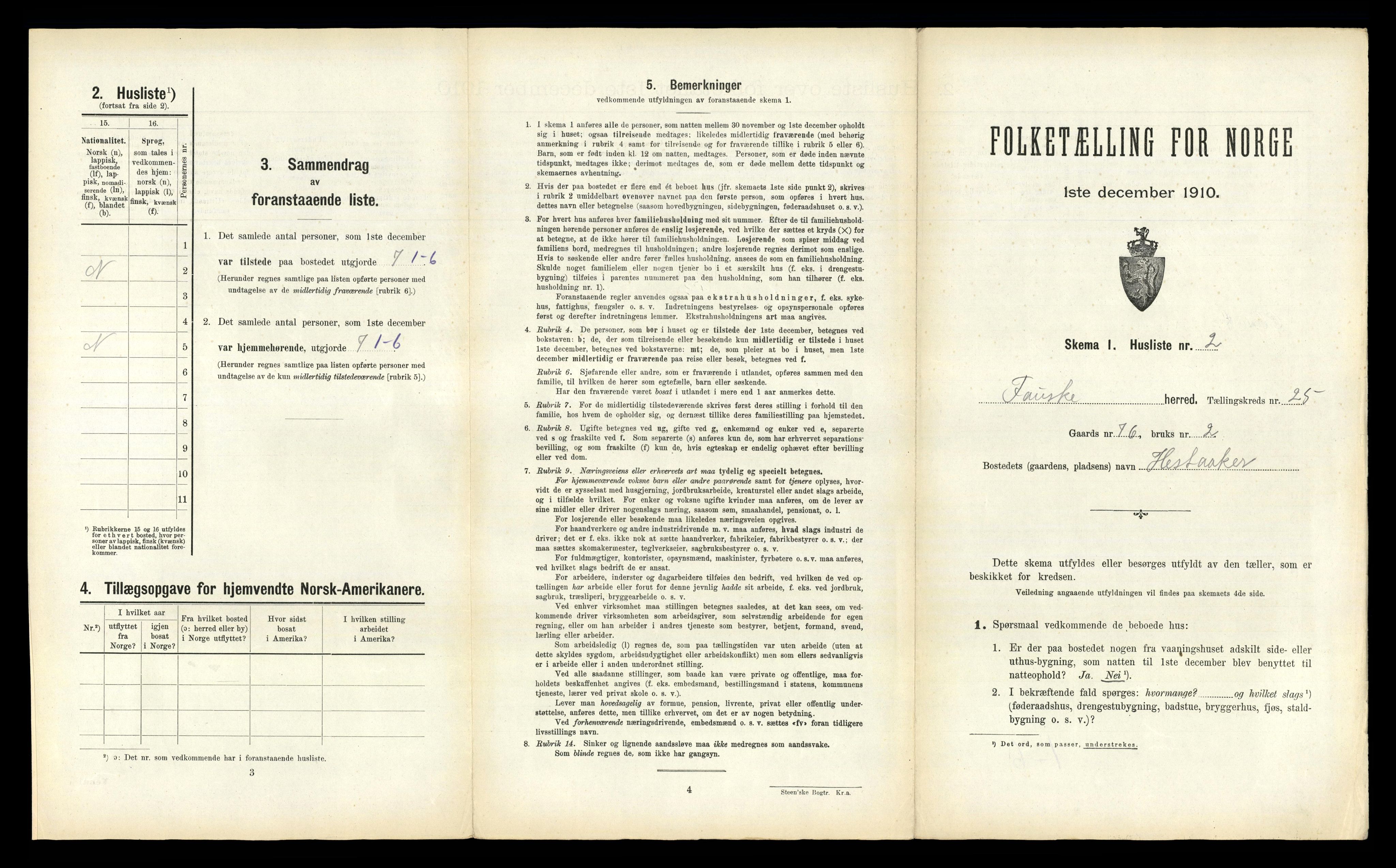 RA, 1910 census for Fauske, 1910, p. 1716