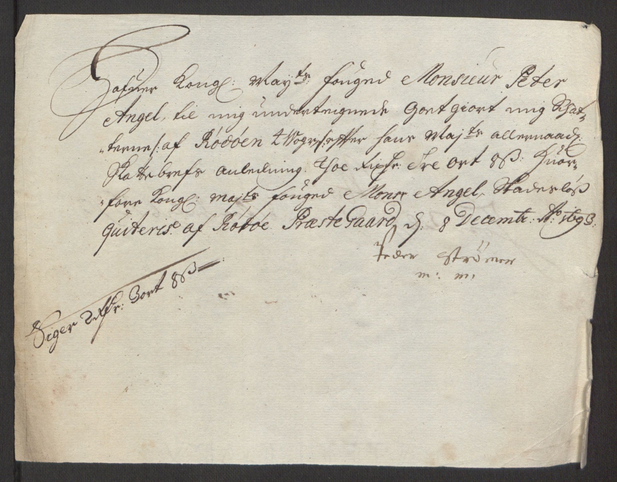 Rentekammeret inntil 1814, Reviderte regnskaper, Fogderegnskap, RA/EA-4092/R65/L4505: Fogderegnskap Helgeland, 1693-1696, p. 135