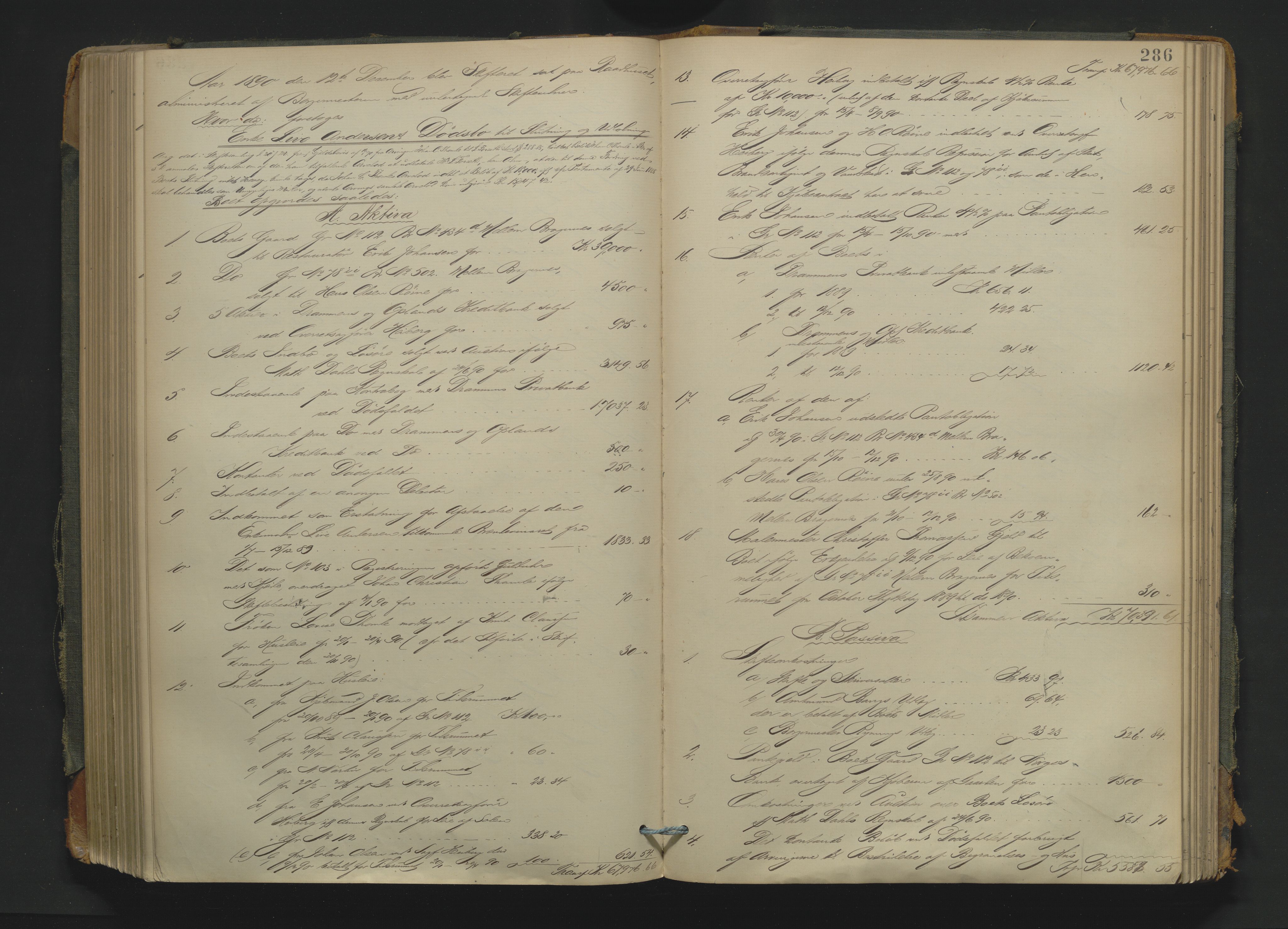 Drammen byfogd, AV/SAKO-A-222/H/Hb/Hbd/Hbda/L0006: Skifteutlodningsprotokoll., 1886-1892, p. 286