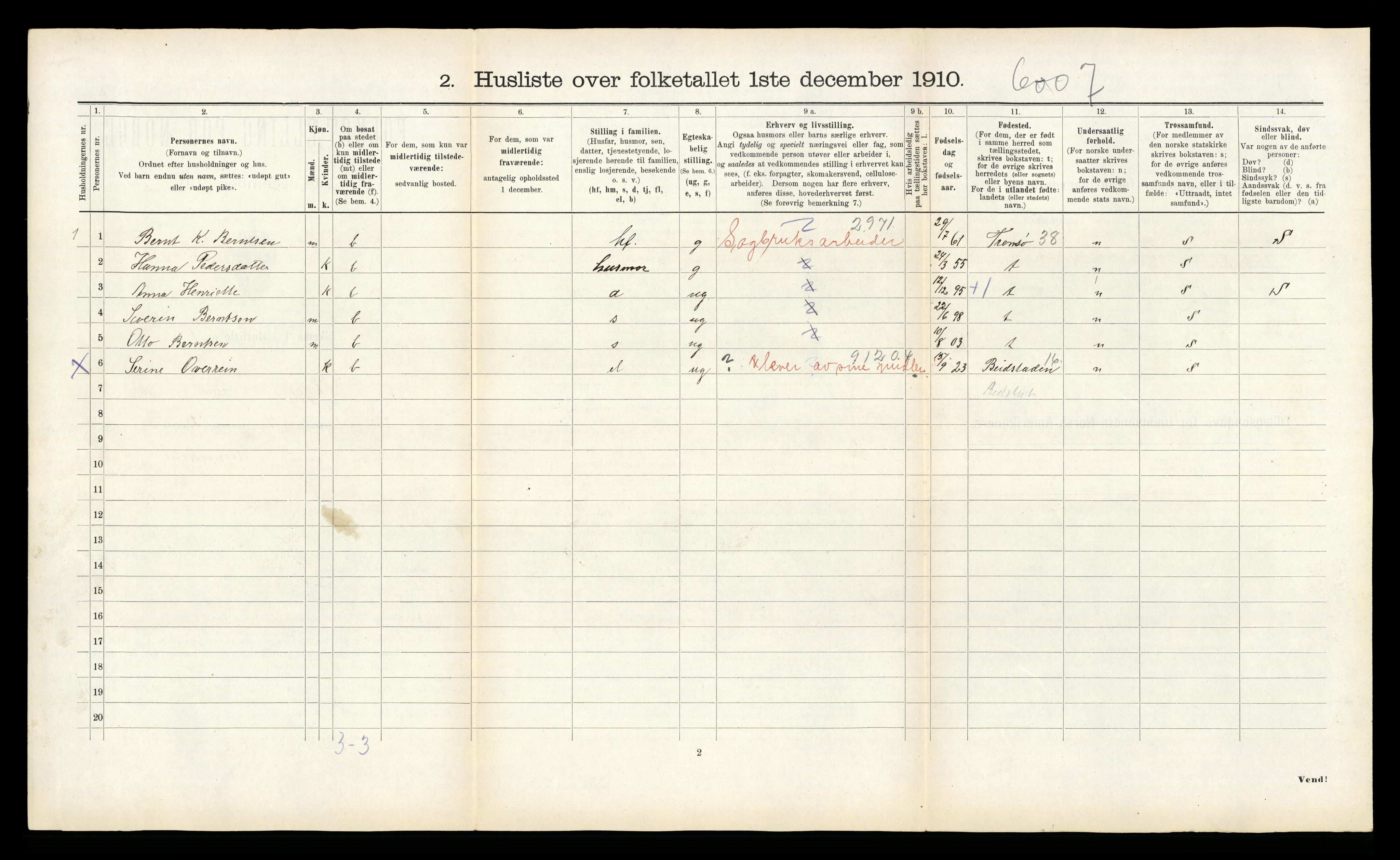 RA, 1910 census for Egge, 1910, p. 264