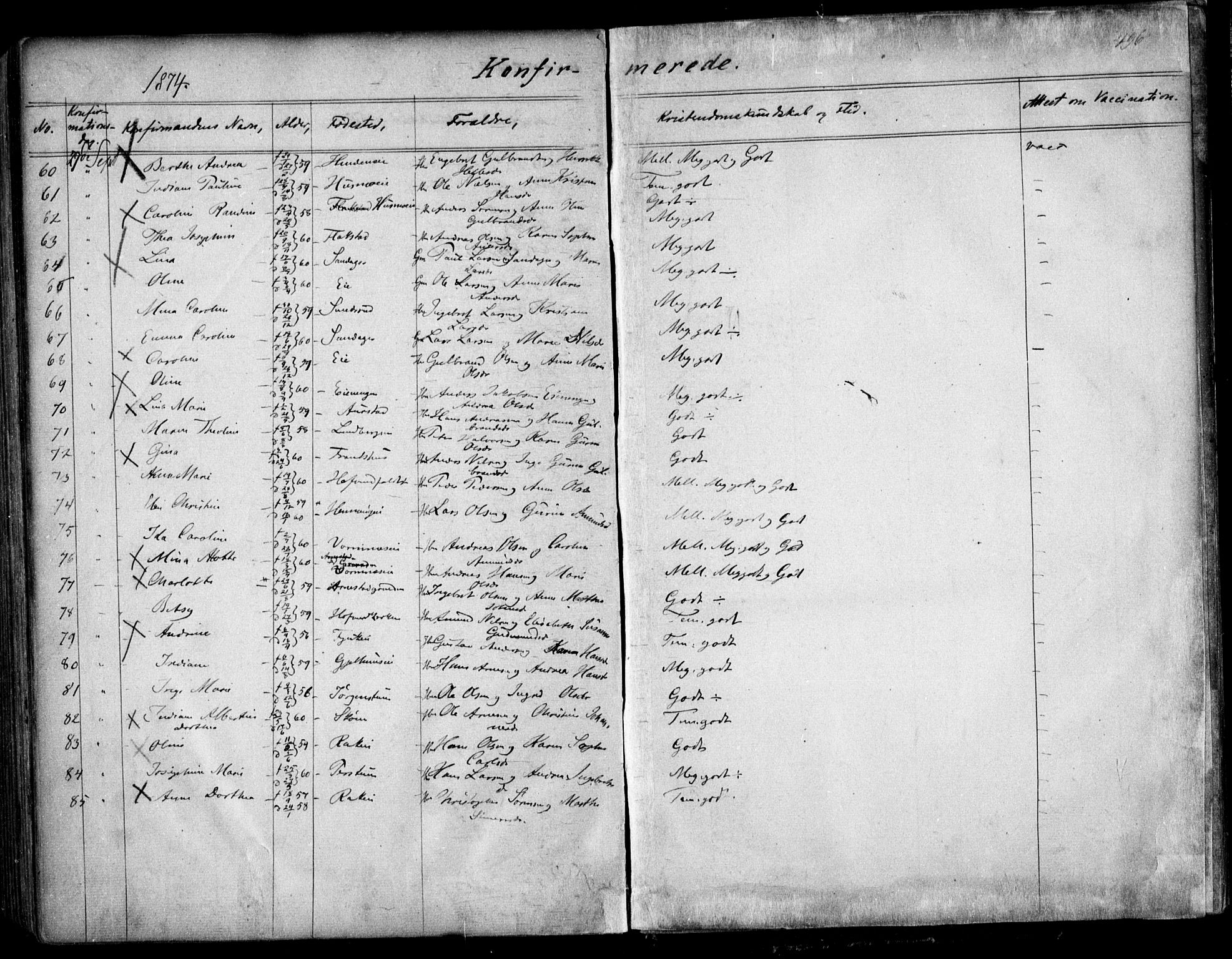 Nes prestekontor Kirkebøker, AV/SAO-A-10410/F/Fa/L0008: Parish register (official) no. I 8, 1859-1874, p. 496