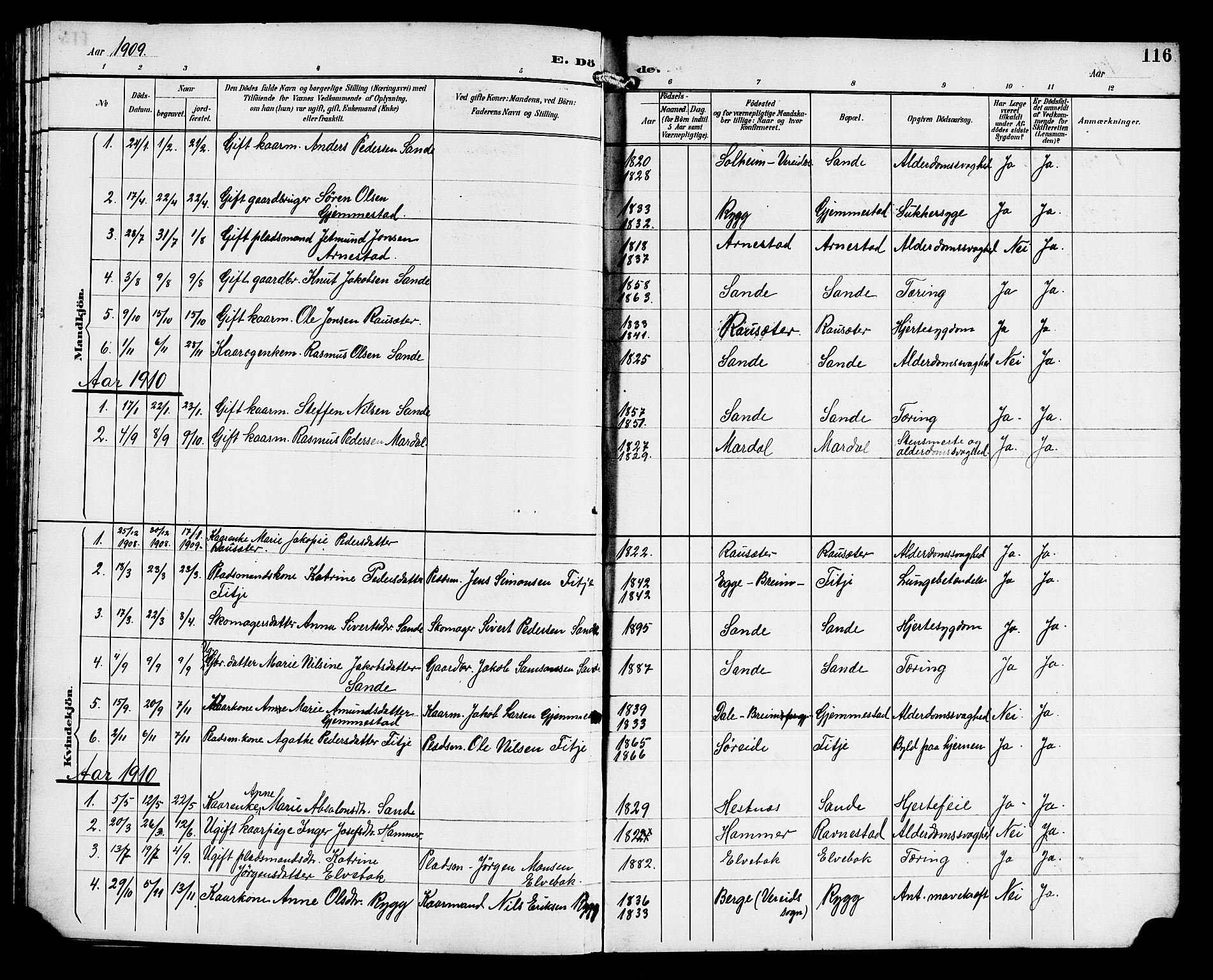 Gloppen sokneprestembete, AV/SAB-A-80101/H/Hab/Habd/L0001: Parish register (copy) no. D 1, 1892-1921, p. 116