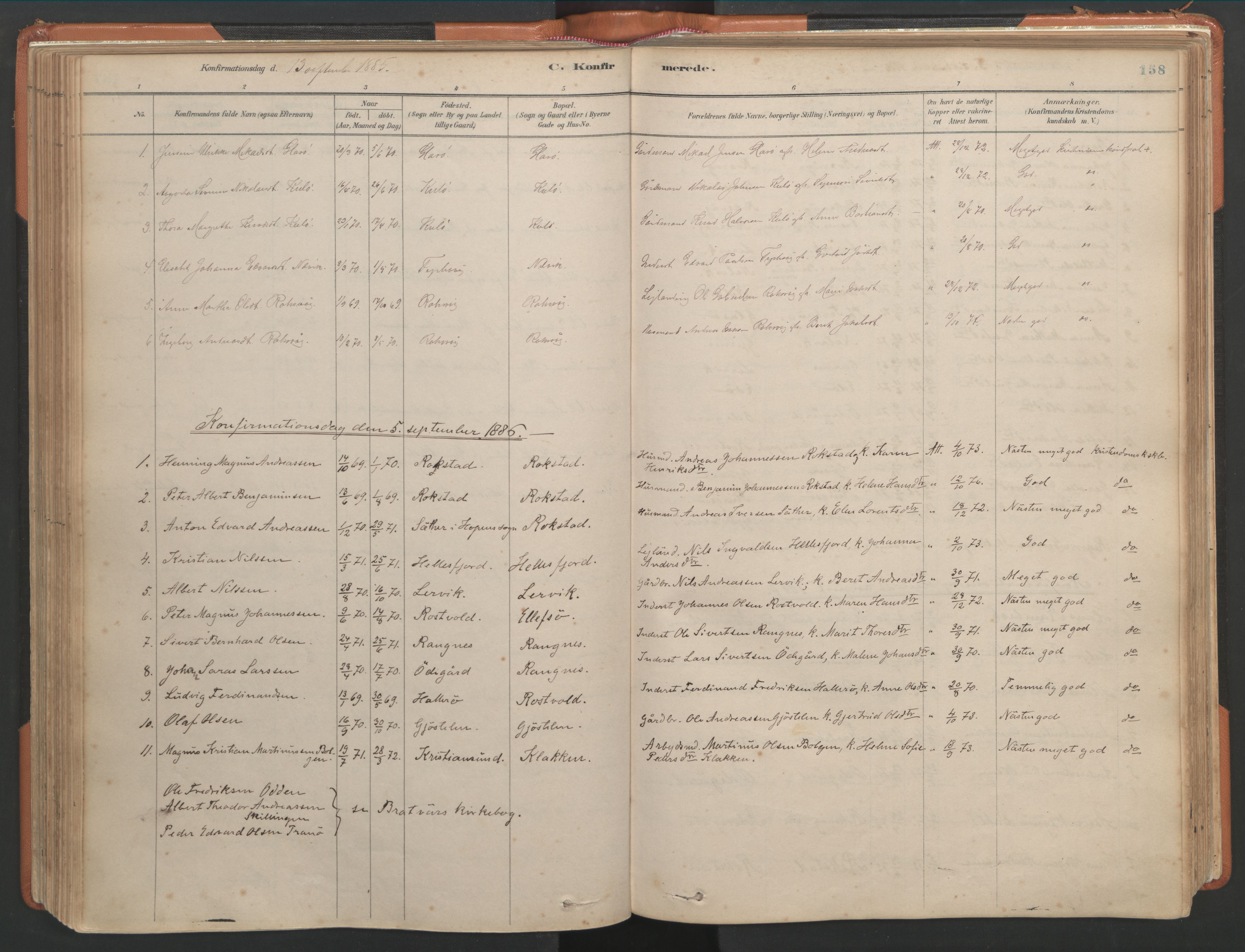 Ministerialprotokoller, klokkerbøker og fødselsregistre - Møre og Romsdal, AV/SAT-A-1454/581/L0941: Parish register (official) no. 581A09, 1880-1919, p. 158