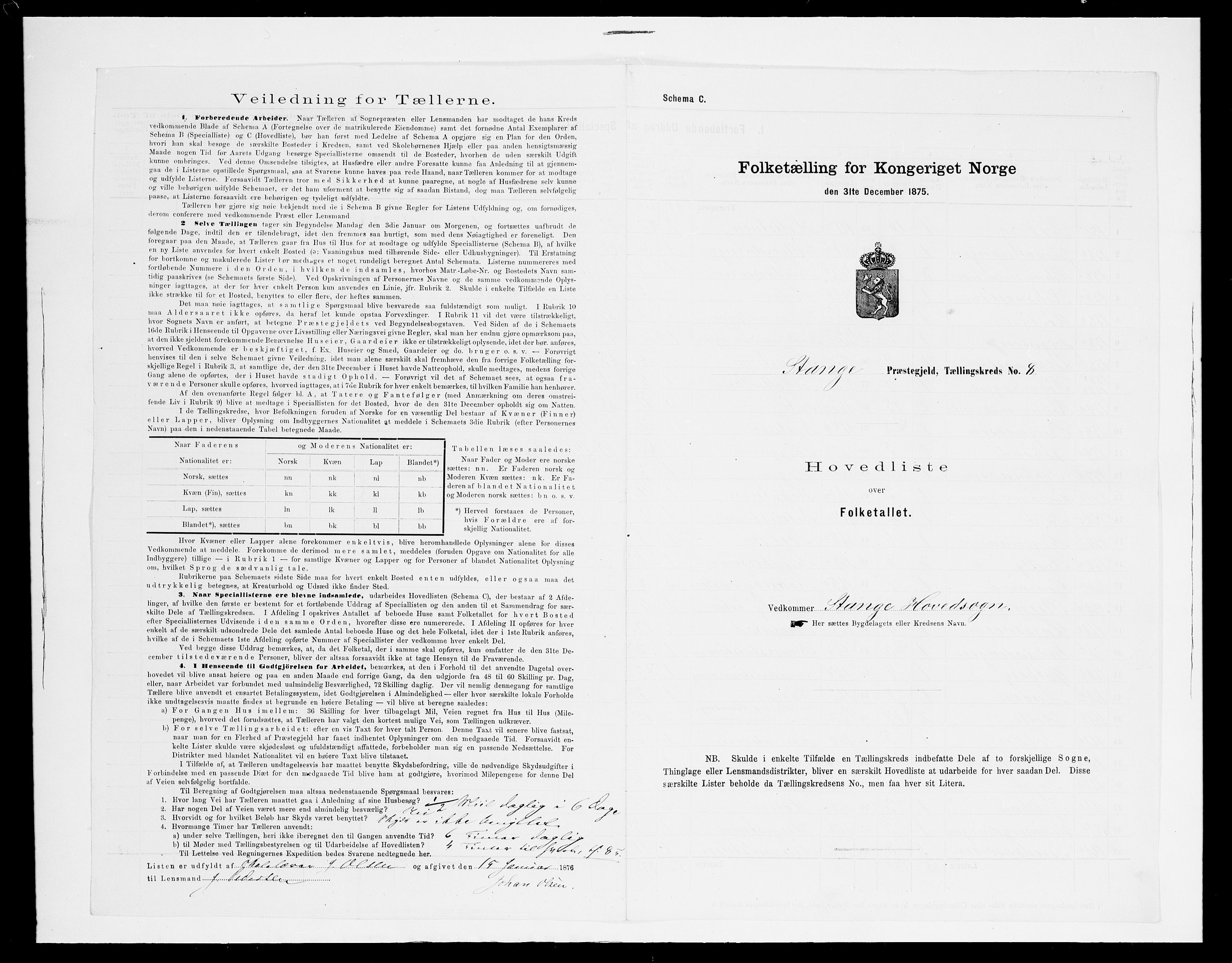 SAH, 1875 census for 0417P Stange, 1875, p. 42