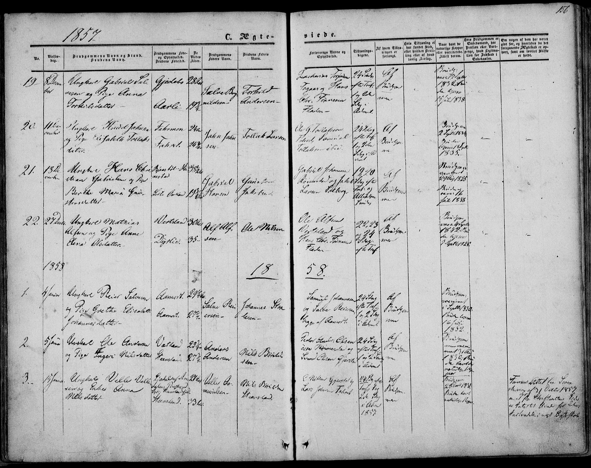 Kvinesdal sokneprestkontor, AV/SAK-1111-0026/F/Fa/Fab/L0006: Parish register (official) no. A 6, 1857-1869, p. 156