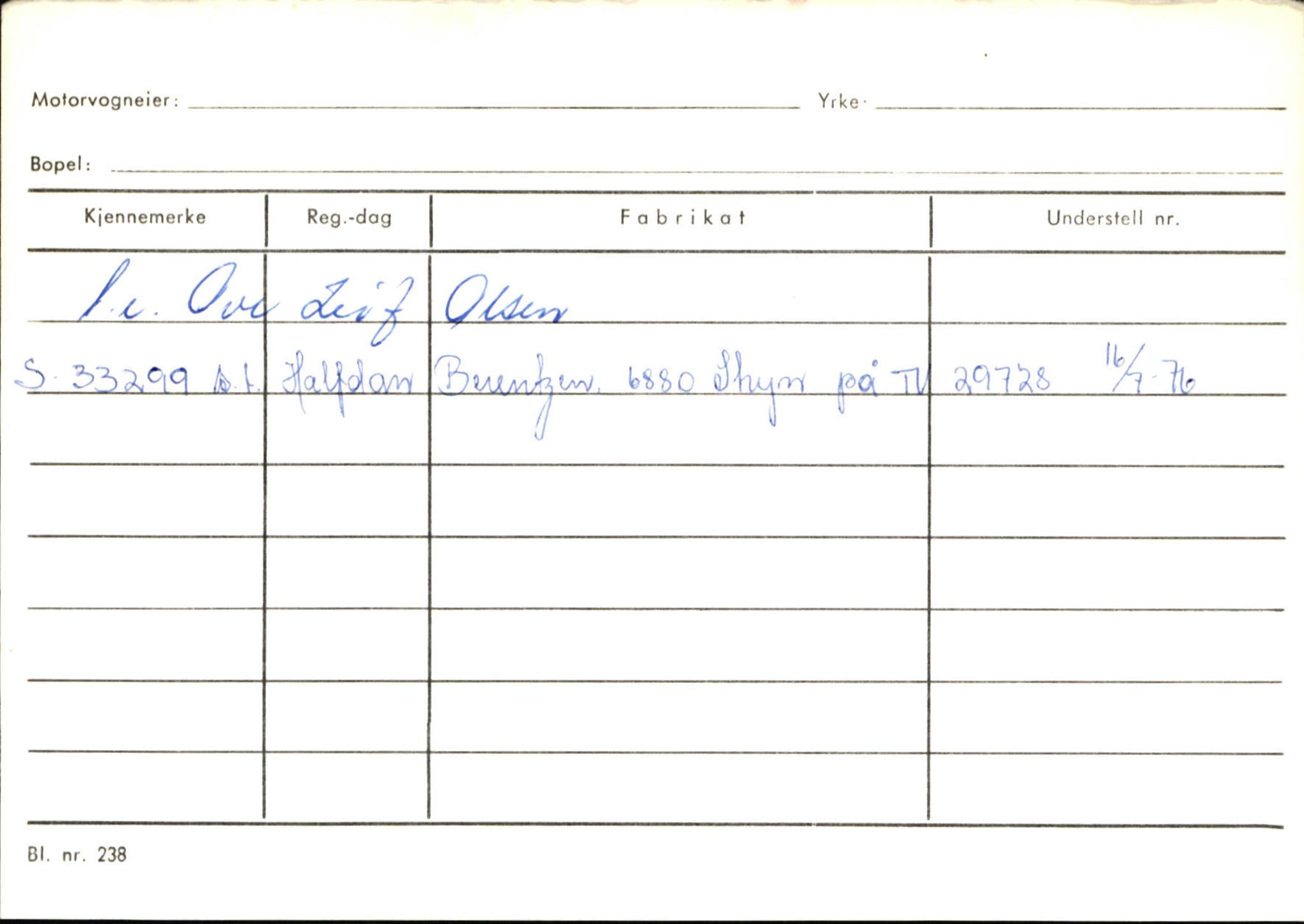 Statens vegvesen, Sogn og Fjordane vegkontor, AV/SAB-A-5301/4/F/L0144: Registerkort Vågsøy A-R, 1945-1975, p. 498