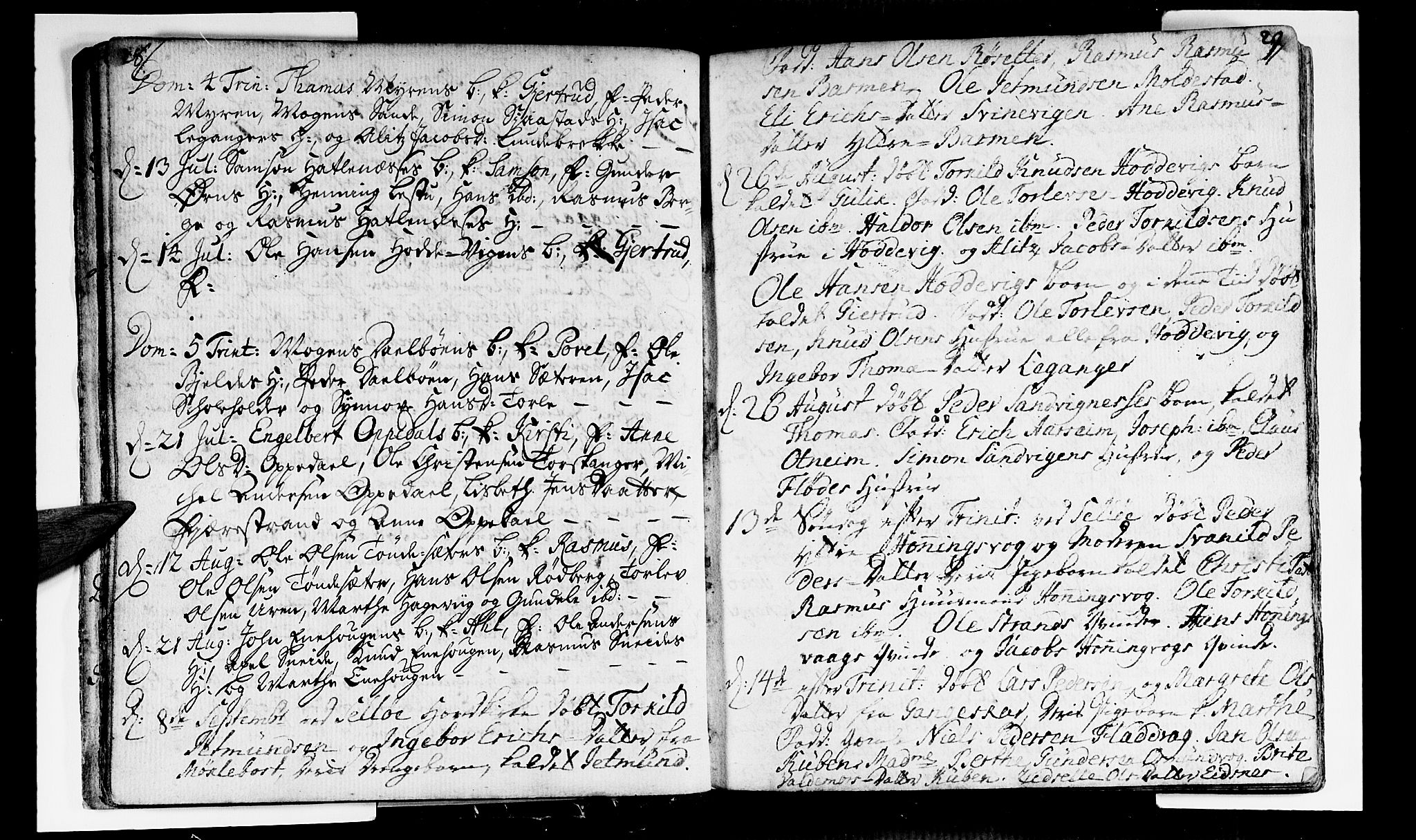 Selje sokneprestembete, AV/SAB-A-99938/H/Ha/Haa/Haaa: Parish register (official) no. A 4, 1743-1759, p. 28-29