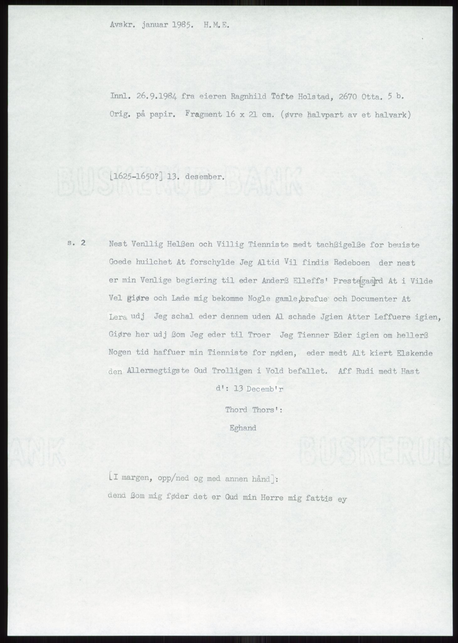 Samlinger til kildeutgivelse, Diplomavskriftsamlingen, AV/RA-EA-4053/H/Ha, p. 311