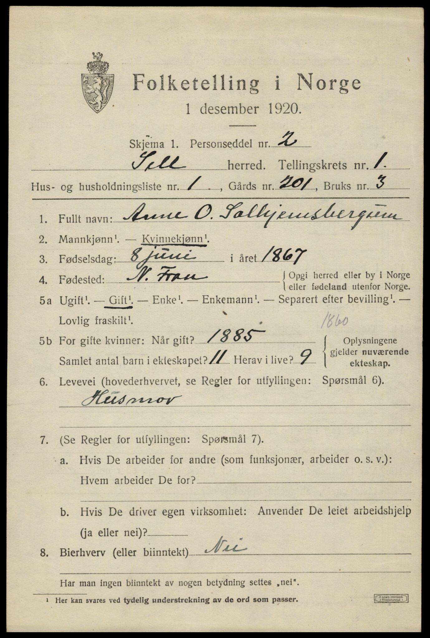 SAH, 1920 census for Sel, 1920, p. 818