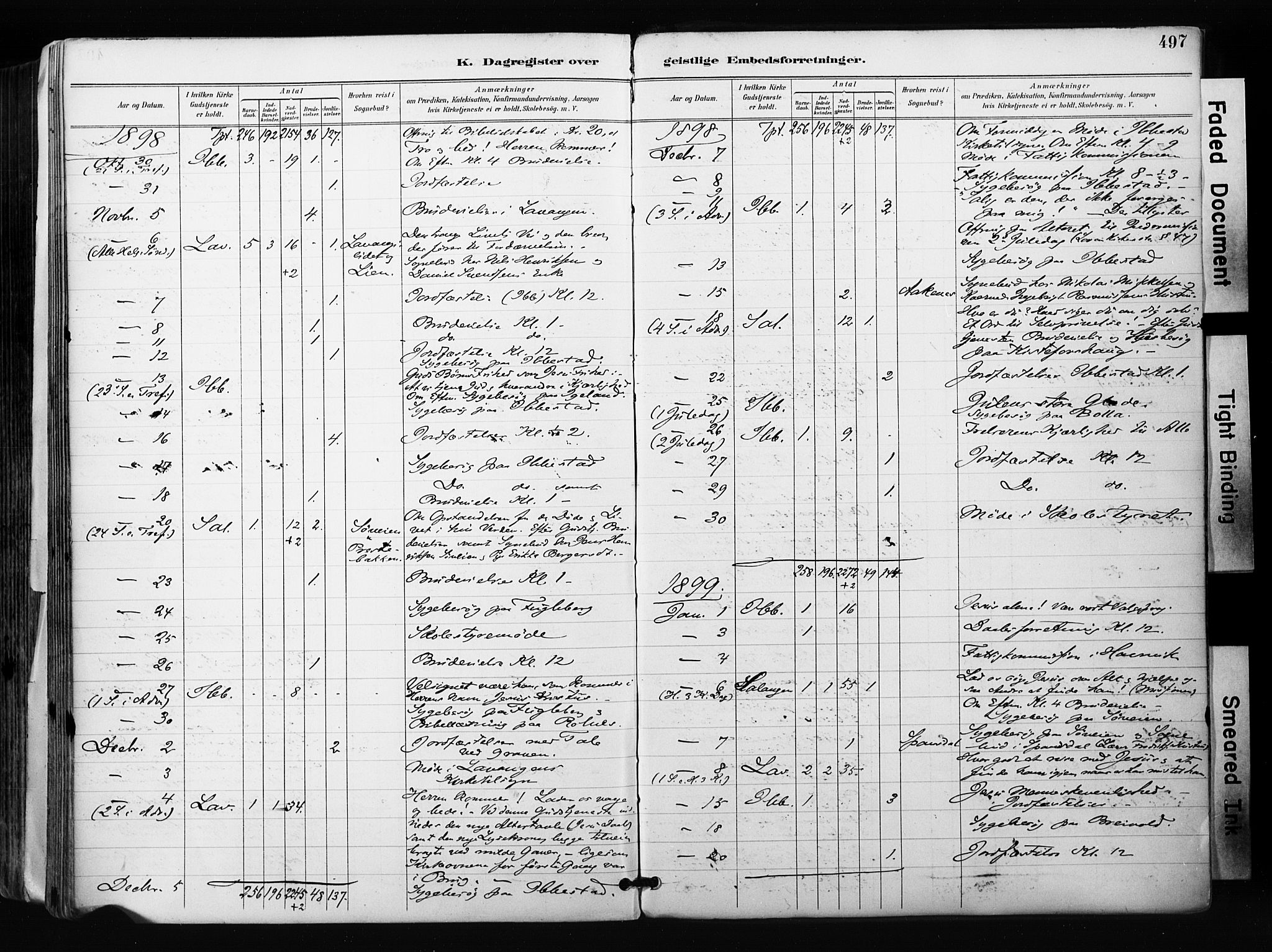 Ibestad sokneprestembete, AV/SATØ-S-0077/H/Ha/Haa/L0012kirke: Parish register (official) no. 12, 1890-1900, p. 497