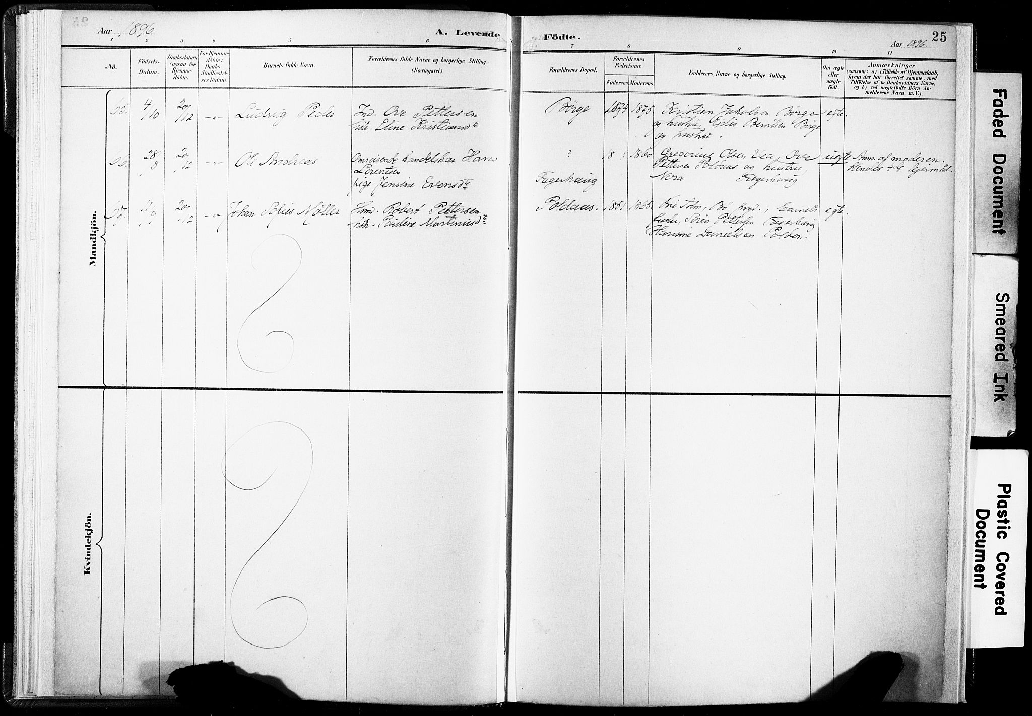 Ministerialprotokoller, klokkerbøker og fødselsregistre - Nordland, AV/SAT-A-1459/891/L1304: Parish register (official) no. 891A09, 1895-1921, p. 25