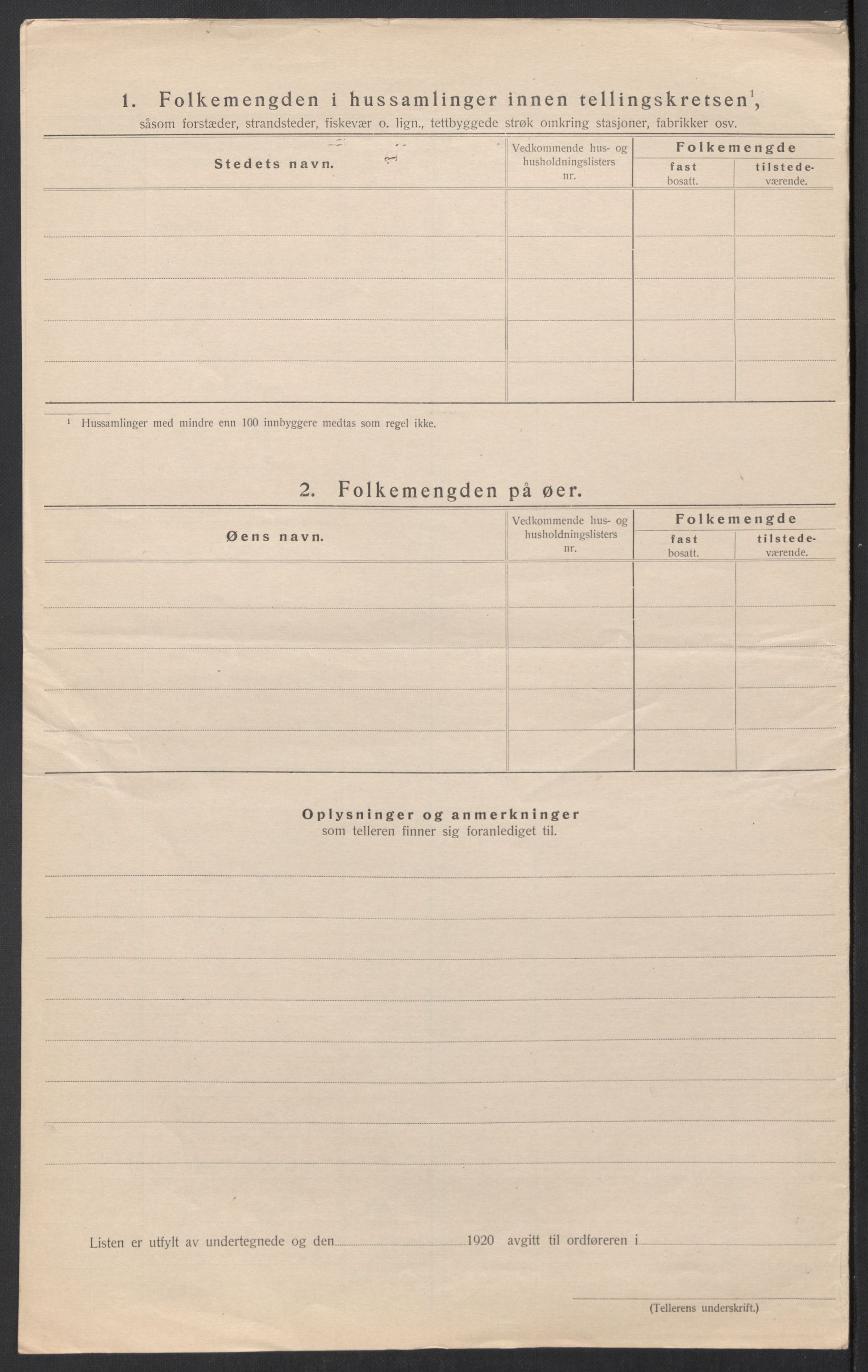 SAT, 1920 census for Nordfold, 1920, p. 24