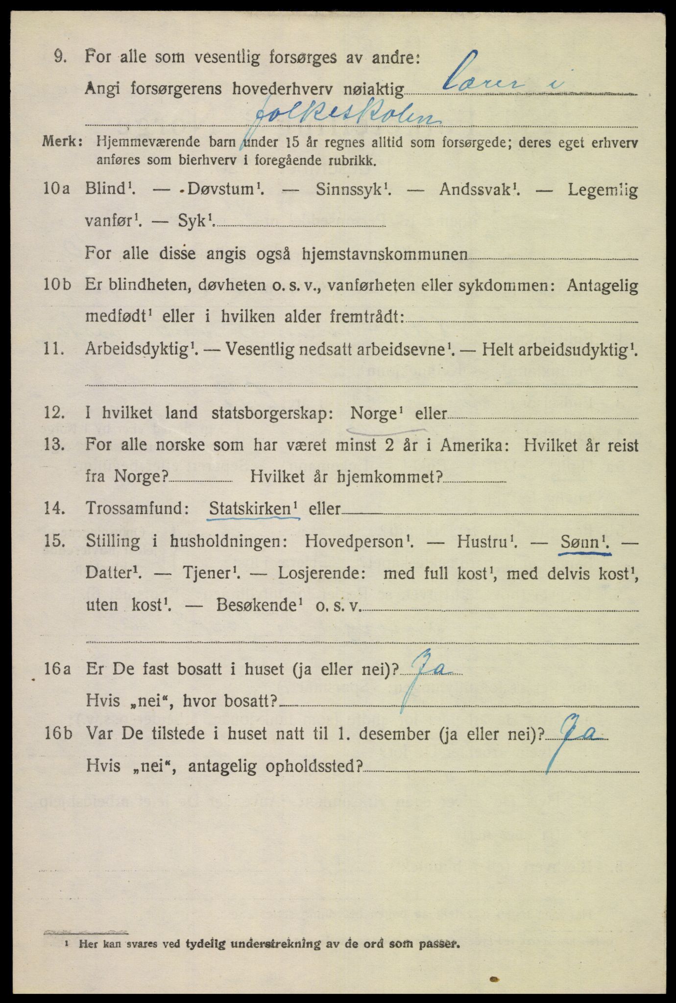 SAK, 1920 census for Gyland, 1920, p. 2193