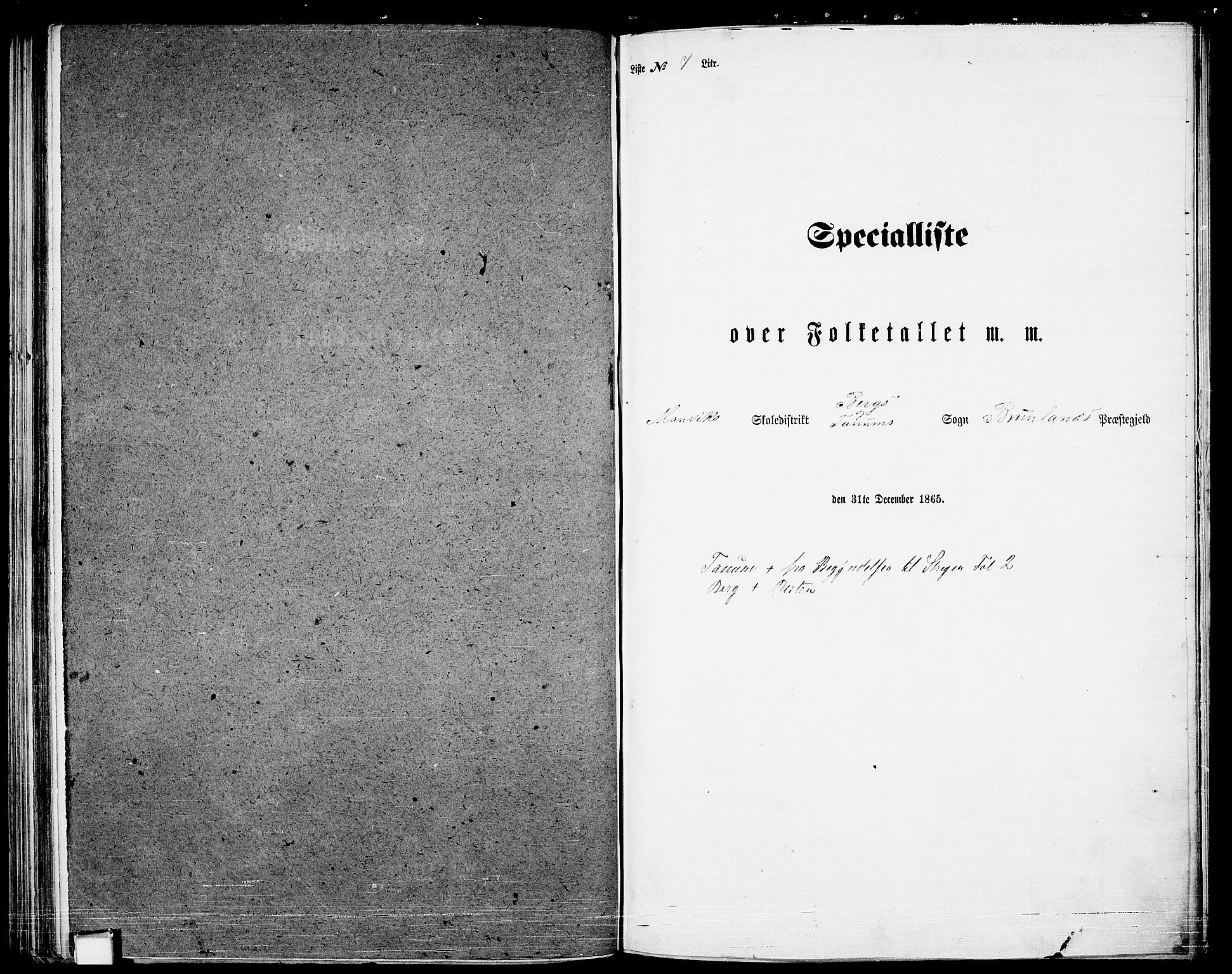 RA, 1865 census for Brunlanes, 1865, p. 128