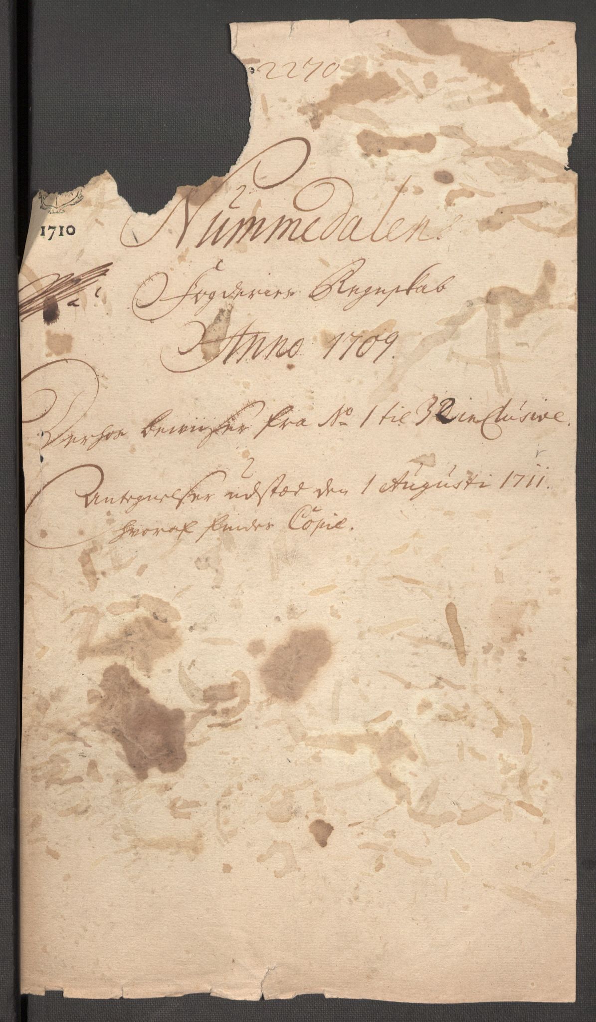 Rentekammeret inntil 1814, Reviderte regnskaper, Fogderegnskap, RA/EA-4092/R64/L4431: Fogderegnskap Namdal, 1709-1710, p. 3