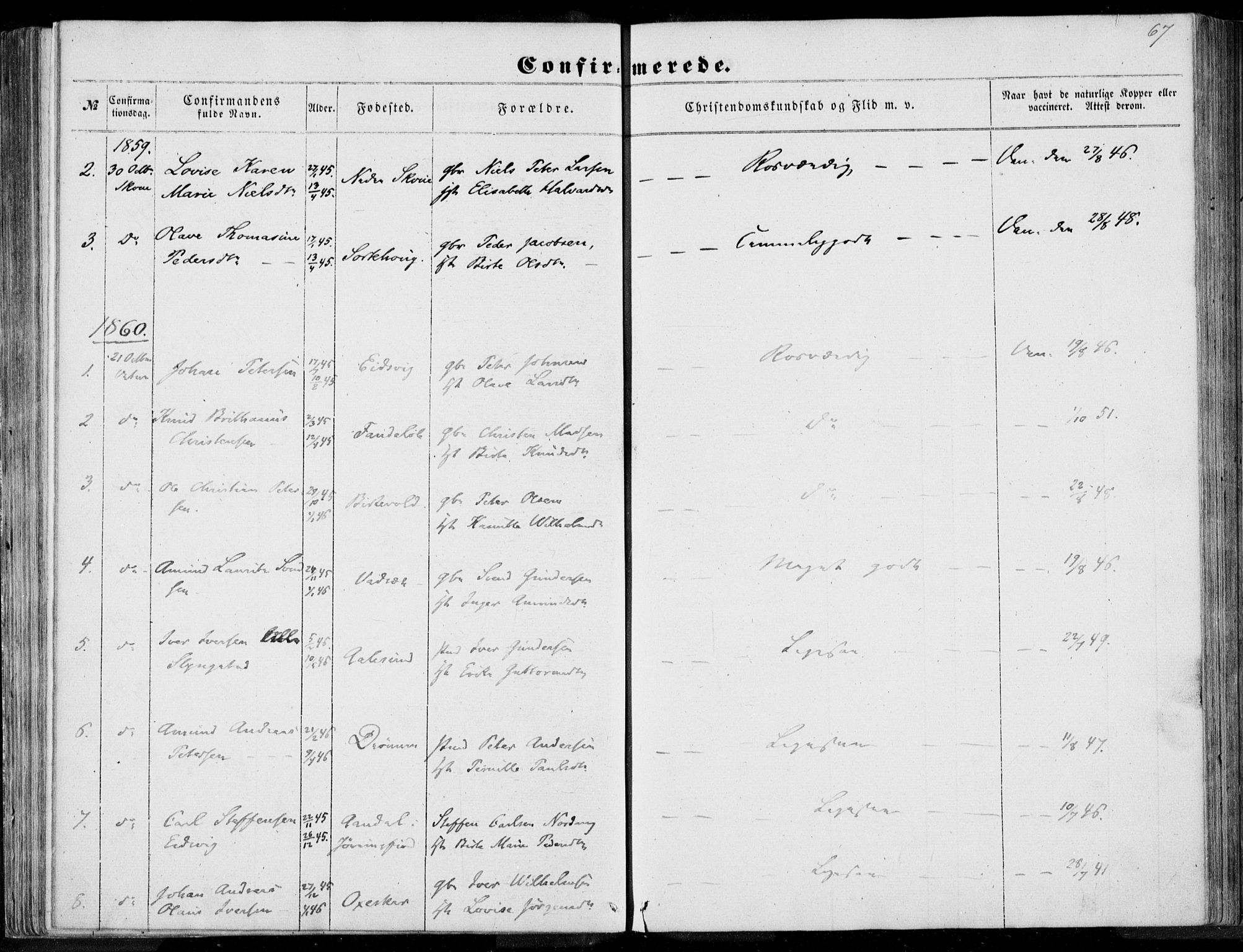 Ministerialprotokoller, klokkerbøker og fødselsregistre - Møre og Romsdal, AV/SAT-A-1454/524/L0354: Parish register (official) no. 524A06, 1857-1863, p. 67