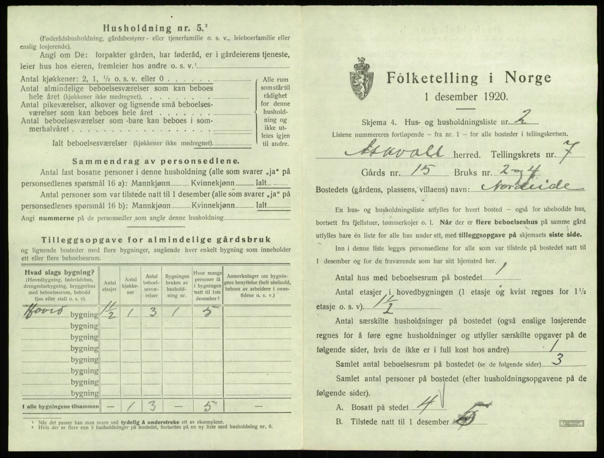 SAB, 1920 census for Askvoll, 1920, p. 369