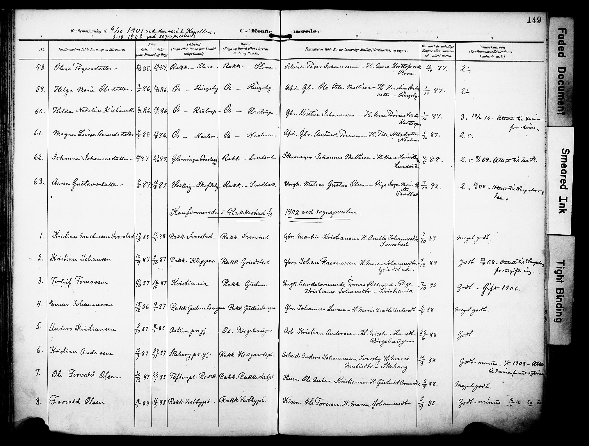 Rakkestad prestekontor Kirkebøker, AV/SAO-A-2008/F/Fa/L0013: Parish register (official) no. I 13, 1894-1908, p. 149