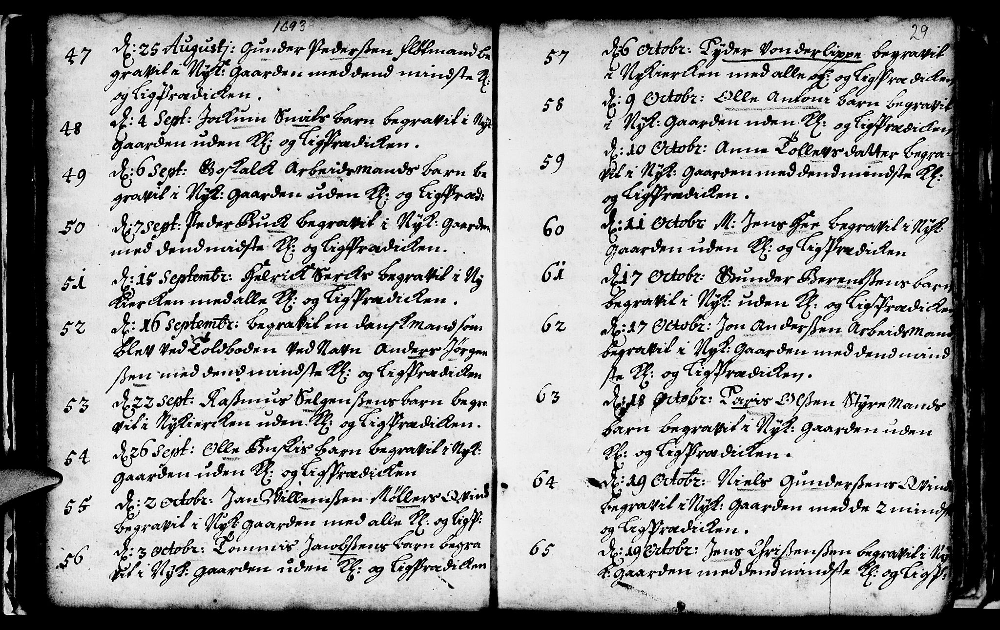 Nykirken Sokneprestembete, SAB/A-77101/H/Haa/L0009: Parish register (official) no. A 9, 1689-1759, p. 29