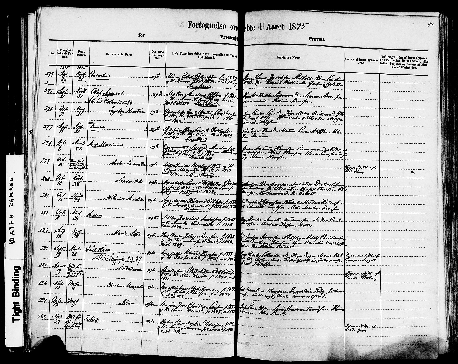 Larvik kirkebøker, SAKO/A-352/F/Fa/L0006: Parish register (official) no. I 6, 1871-1883, p. 90