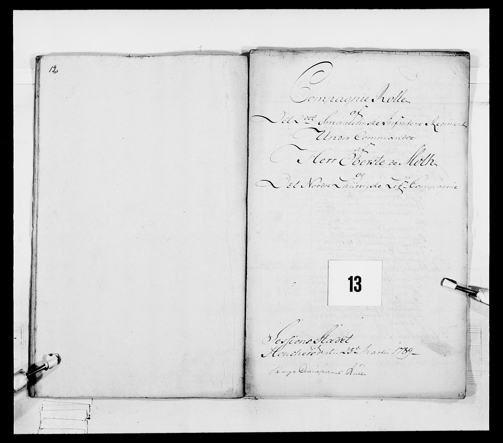 Generalitets- og kommissariatskollegiet, Det kongelige norske kommissariatskollegium, AV/RA-EA-5420/E/Eh/L0056: 2. Smålenske nasjonale infanteriregiment, 1789, p. 286
