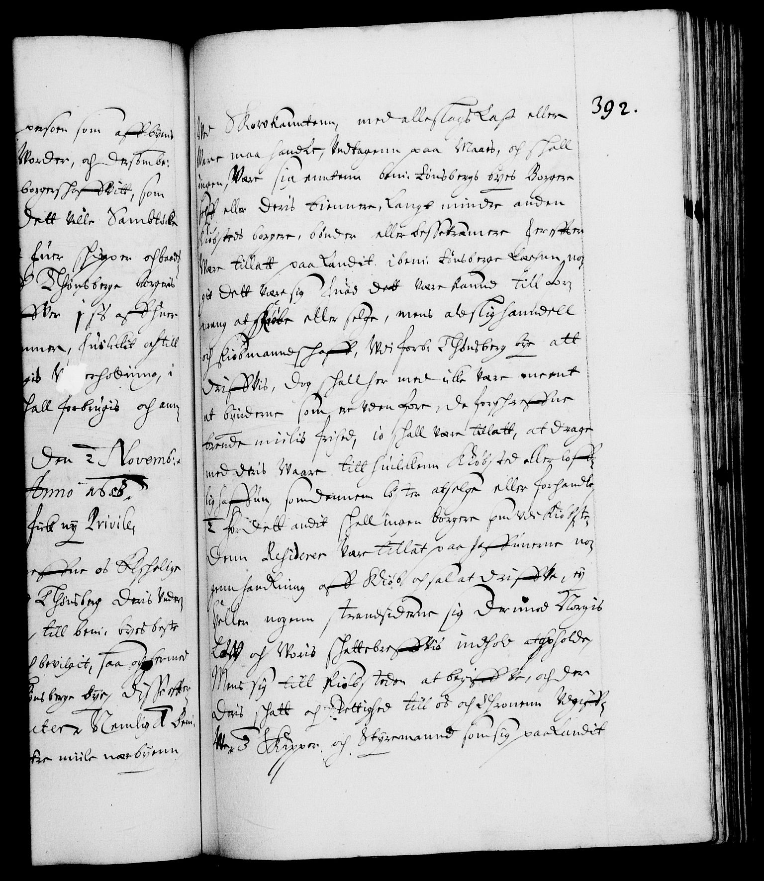 Danske Kanselli 1572-1799, RA/EA-3023/F/Fc/Fca/Fcaa/L0008: Norske registre (mikrofilm), 1651-1656, p. 392a
