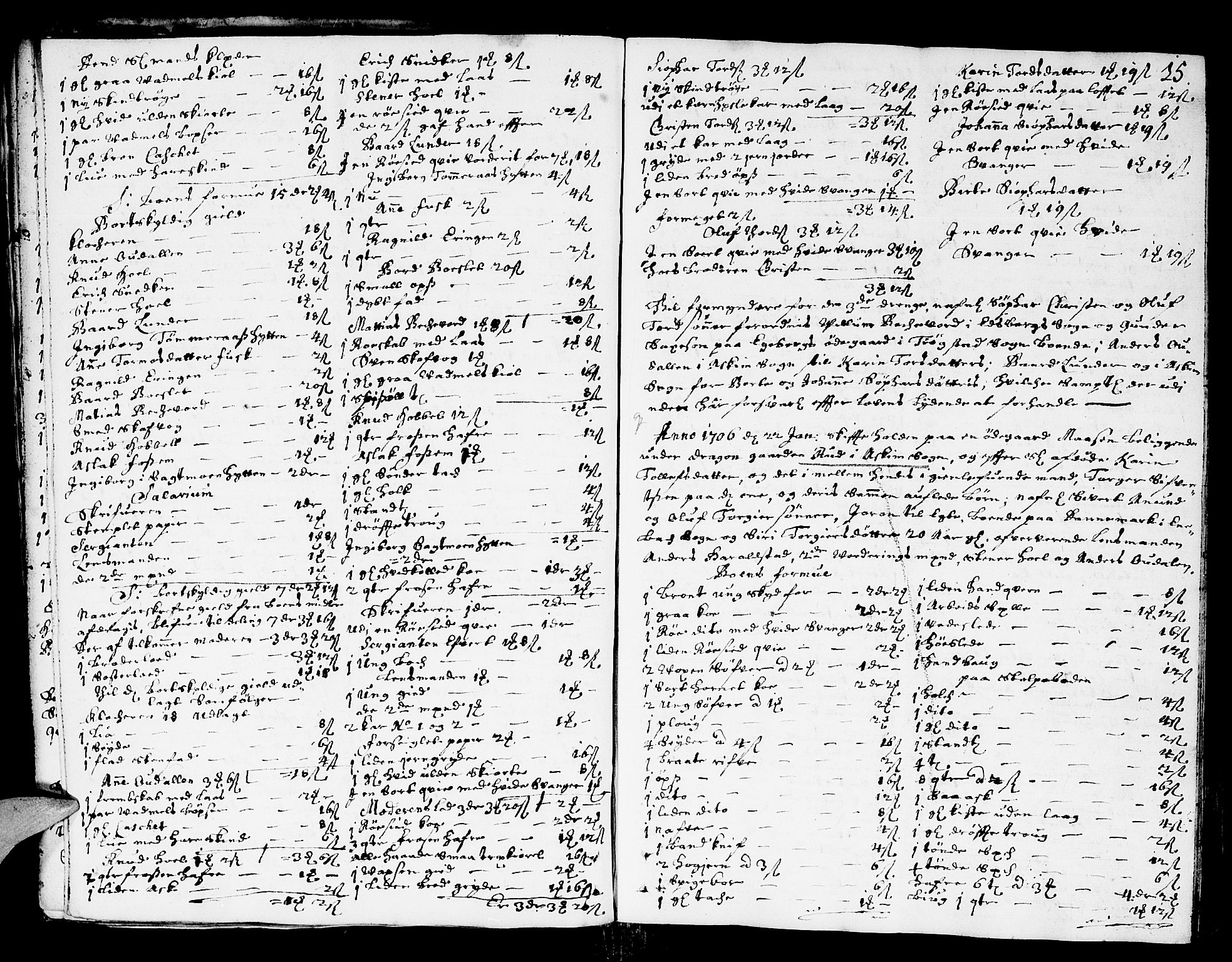 Heggen og Frøland sorenskriveri I, AV/SAO-A-11556/H/Hb/L0004: Skifteprotokoll, 1705-1710, p. 14b-15a