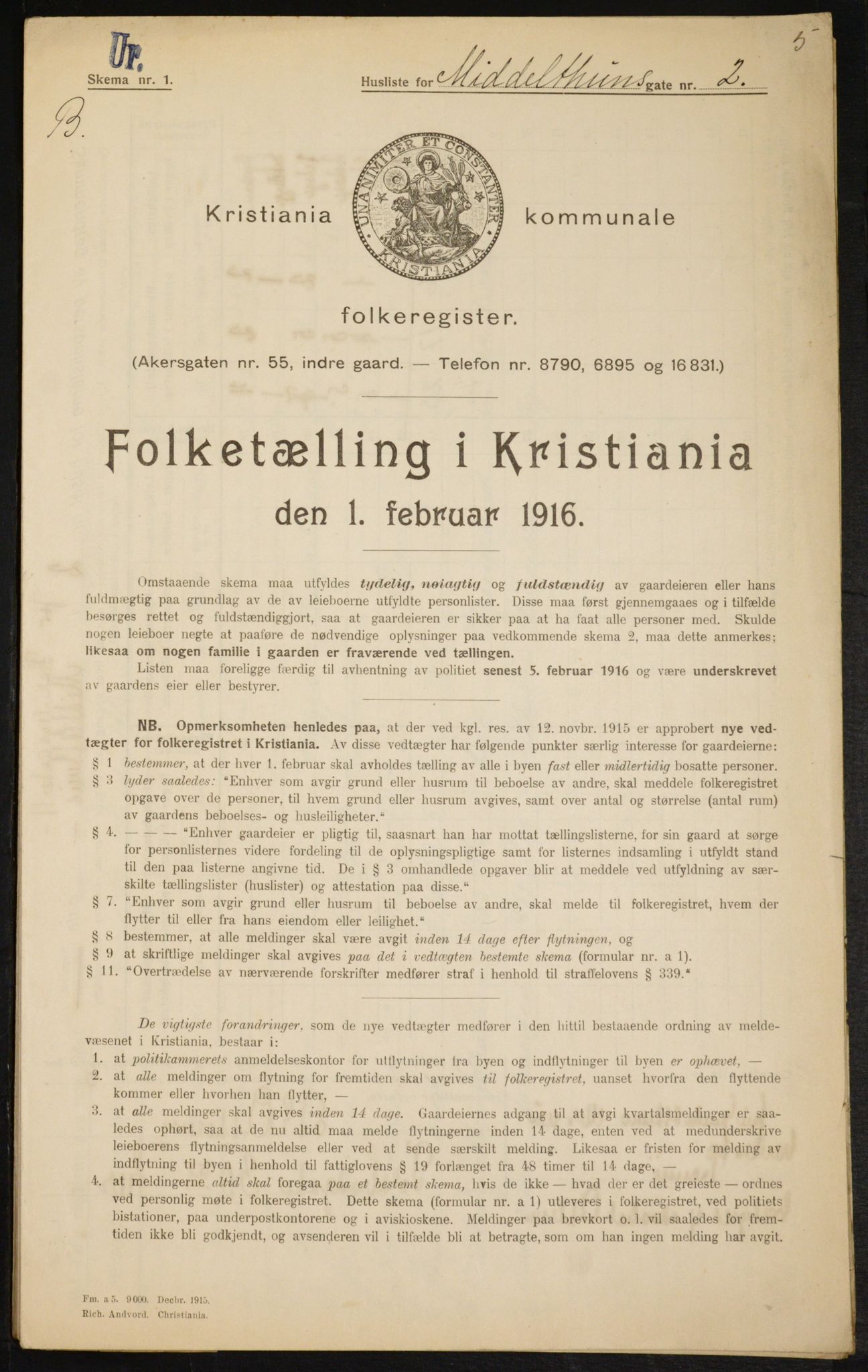 OBA, Municipal Census 1916 for Kristiania, 1916, p. 66951