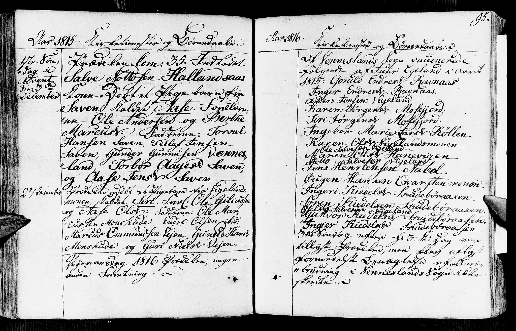 Vennesla sokneprestkontor, AV/SAK-1111-0045/Fa/Fab/L0002: Parish register (official) no. A 2, 1794-1834, p. 95