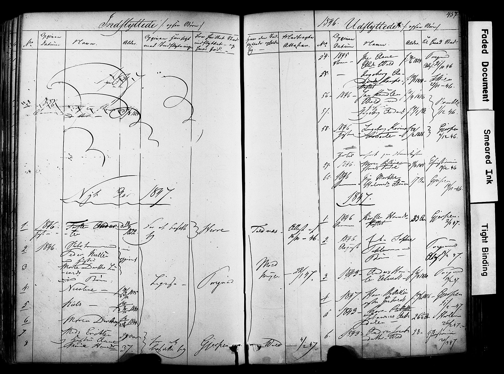 Solum kirkebøker, SAKO/A-306/F/Fa/L0006: Parish register (official) no. I 6, 1844-1855, p. 457