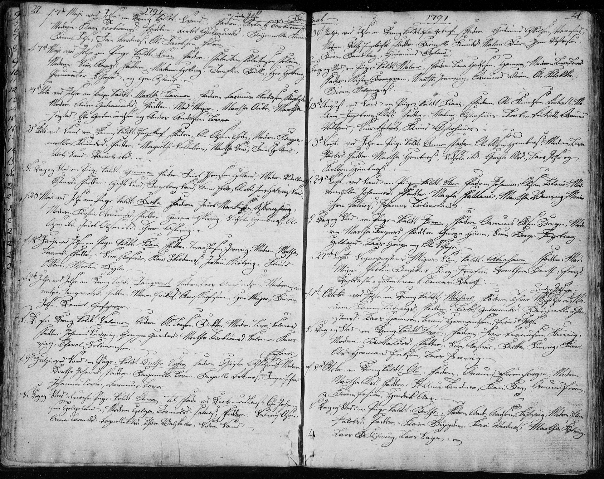 Jelsa sokneprestkontor, SAST/A-101842/01/IV: Parish register (official) no. A 4, 1796-1816, p. 27-28