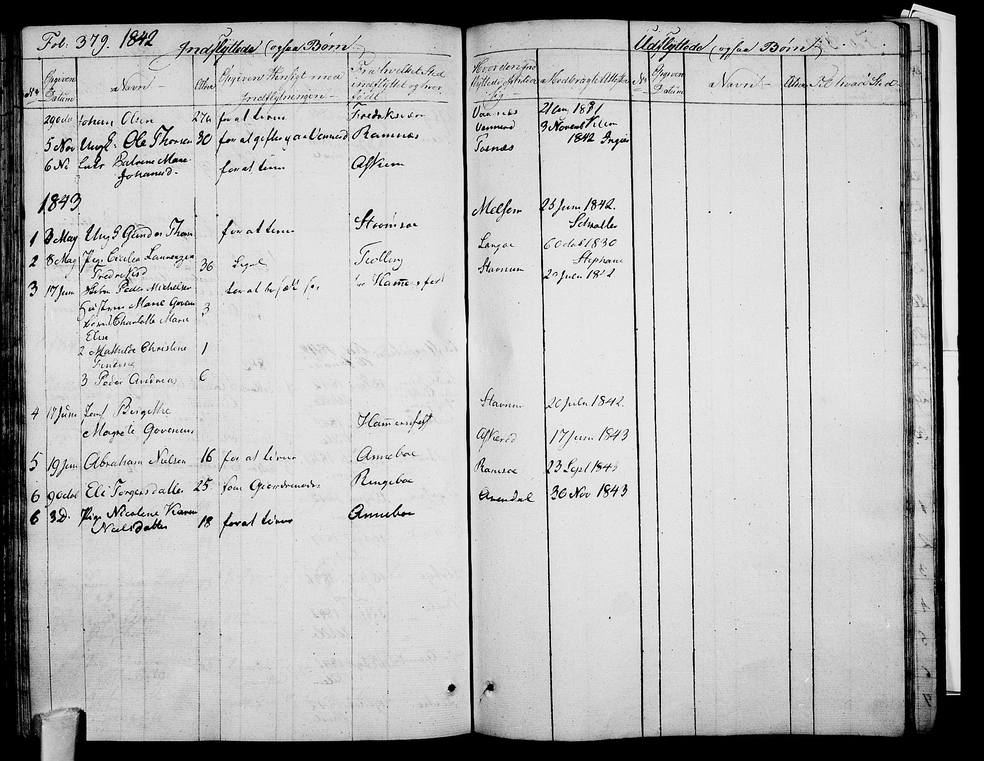 Stokke kirkebøker, SAKO/A-320/F/Fa/L0006: Parish register (official) no. I 6, 1826-1843, p. 379