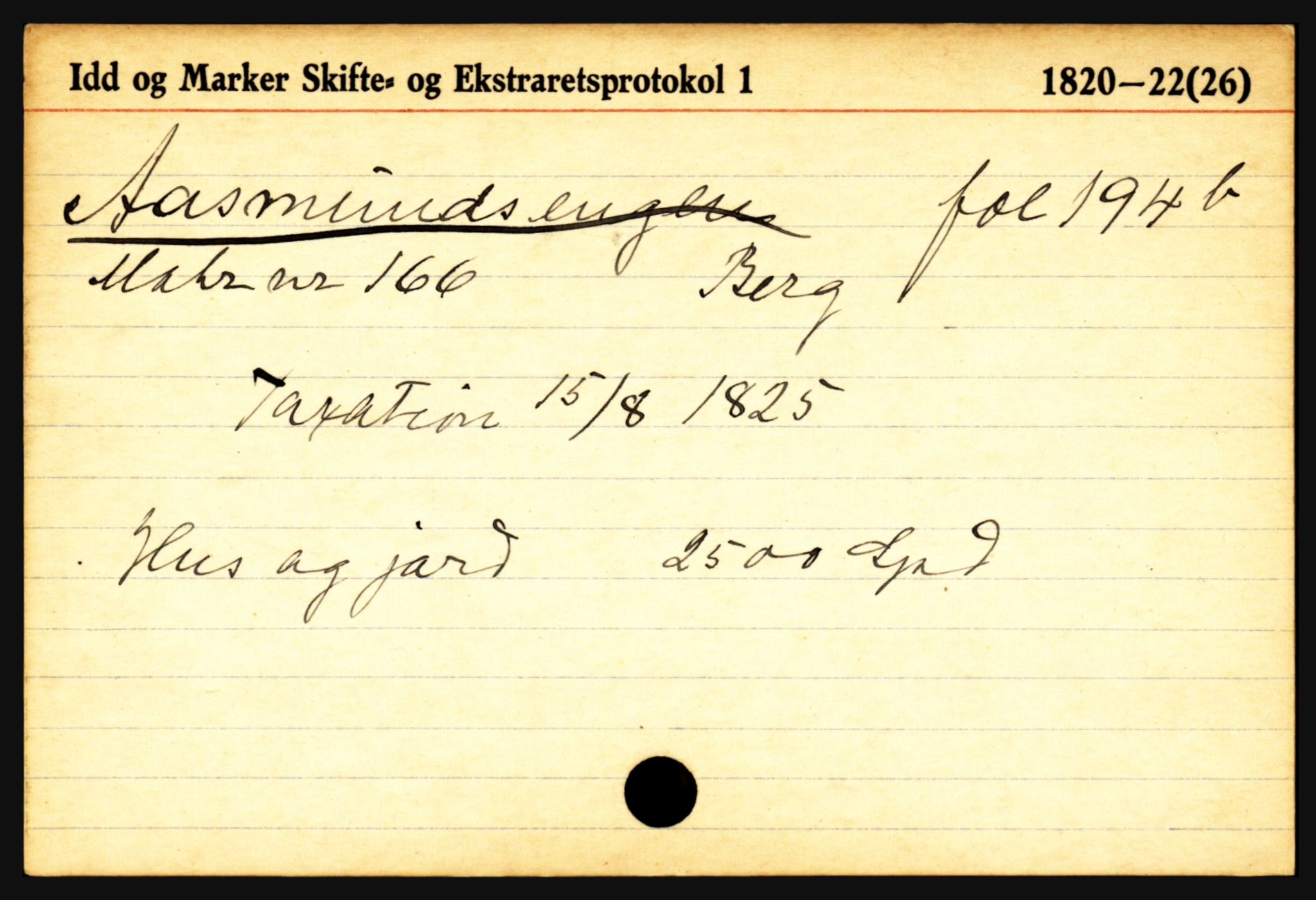 Statsarkivet i Oslo, SAO/A-10621/Z/Za/L0002: Berg (Alkerød - Åsmundsengen), Borge (Balterød - Årum), p. 823