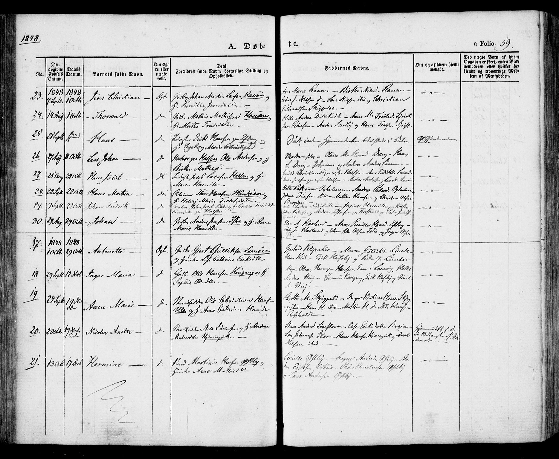 Tjølling kirkebøker, AV/SAKO-A-60/F/Fa/L0006: Parish register (official) no. 6, 1835-1859, p. 59