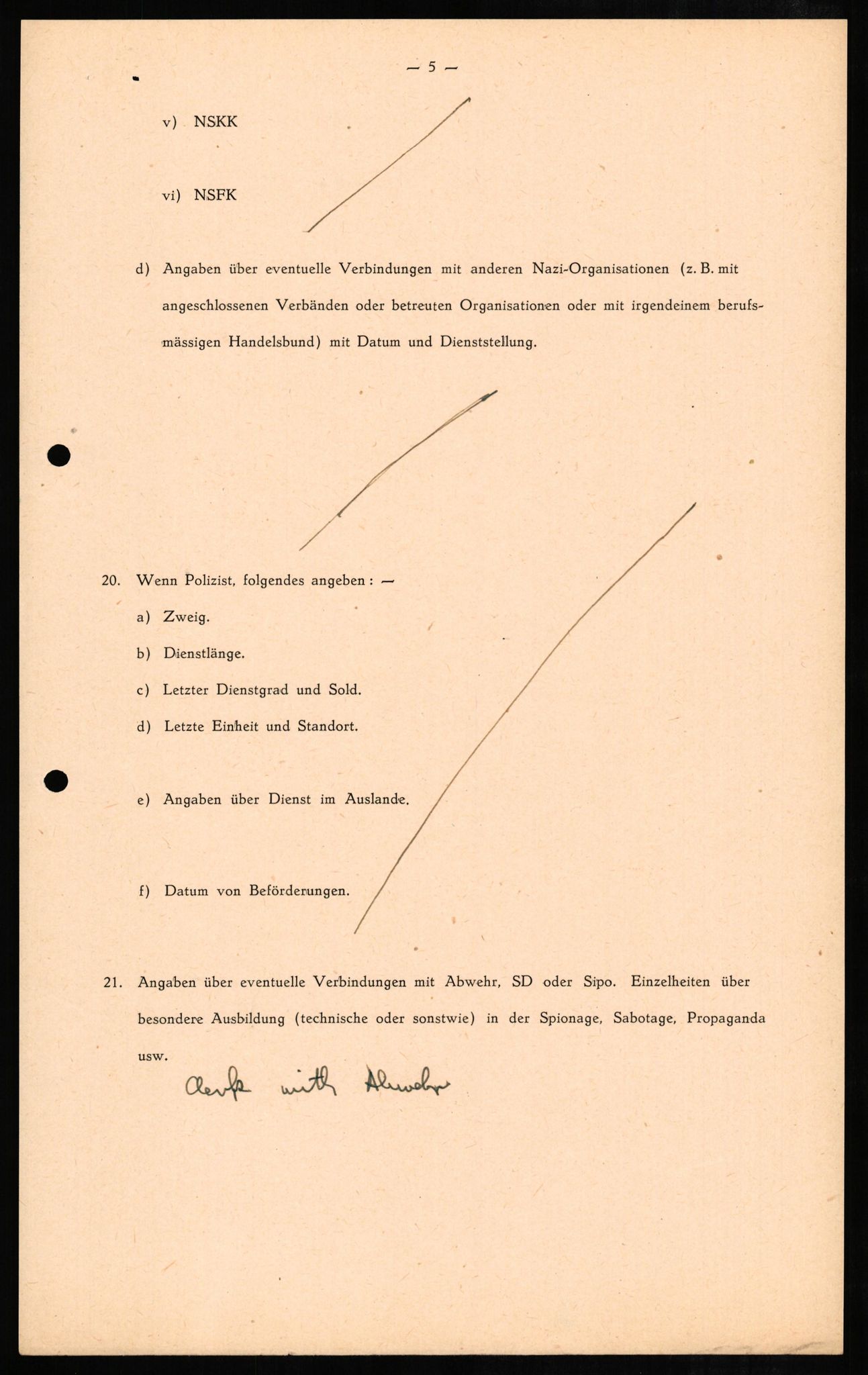 Forsvaret, Forsvarets overkommando II, AV/RA-RAFA-3915/D/Db/L0007: CI Questionaires. Tyske okkupasjonsstyrker i Norge. Tyskere., 1945-1946, p. 69