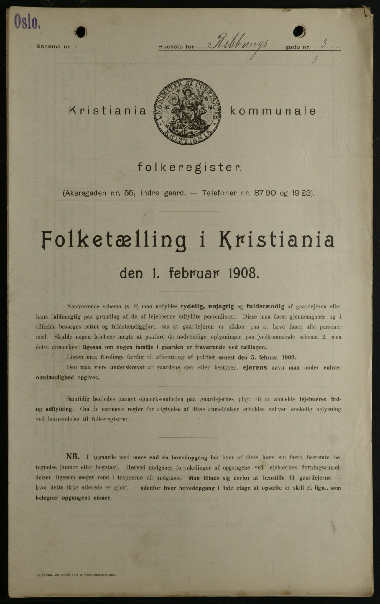 OBA, Municipal Census 1908 for Kristiania, 1908, p. 74541