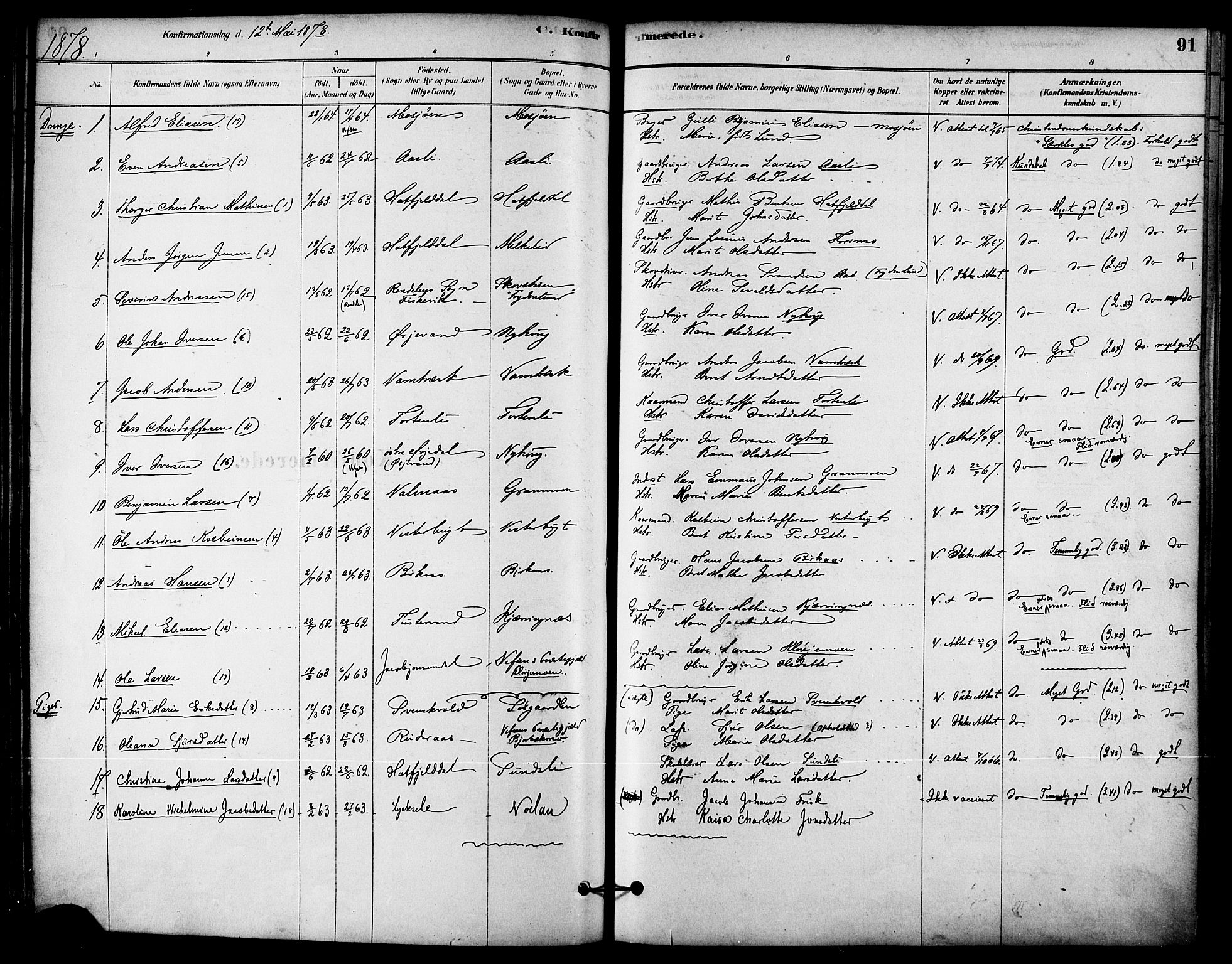 Ministerialprotokoller, klokkerbøker og fødselsregistre - Nordland, AV/SAT-A-1459/823/L0325: Parish register (official) no. 823A02, 1878-1898, p. 91