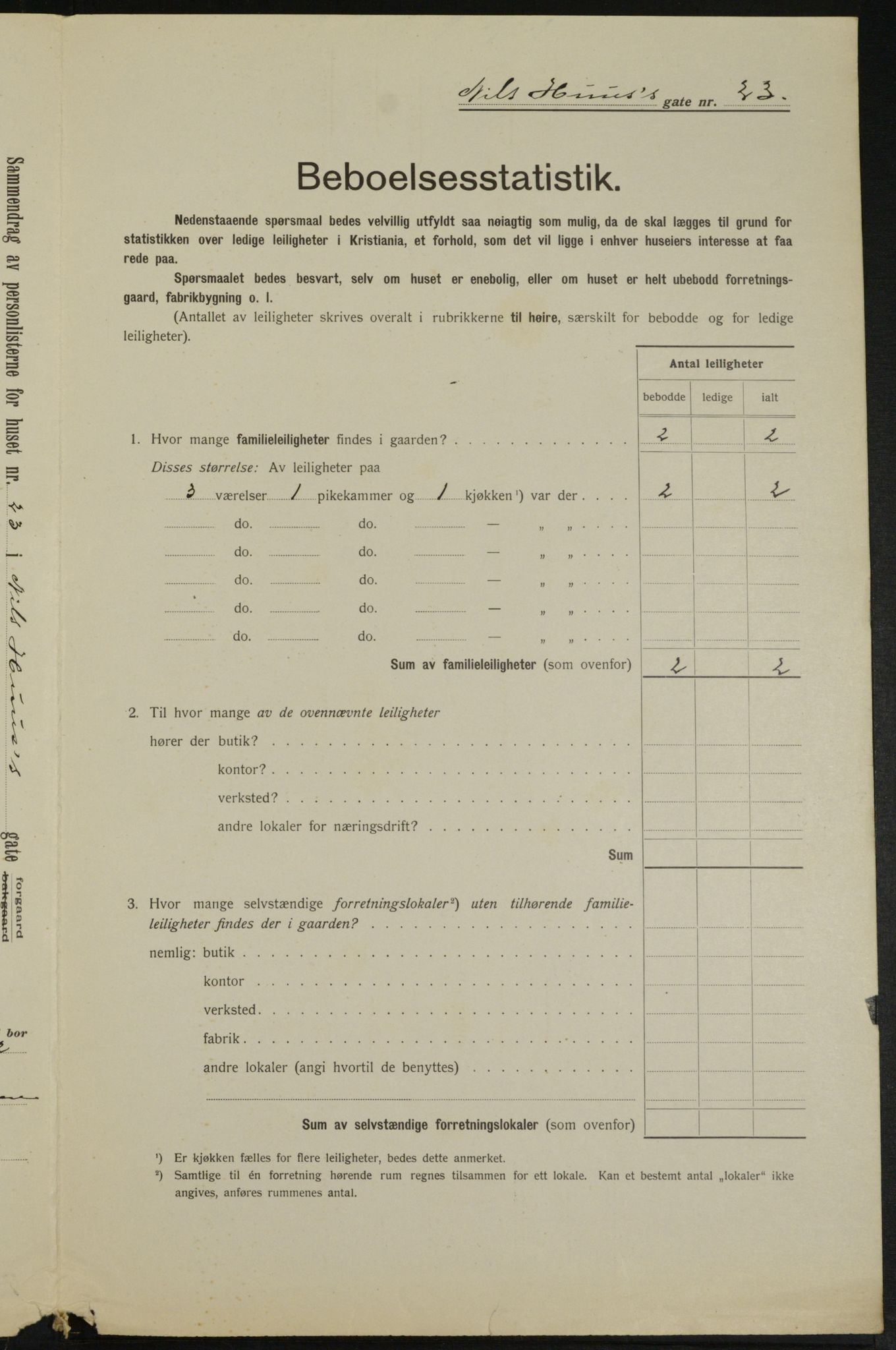 OBA, Municipal Census 1913 for Kristiania, 1913, p. 71125