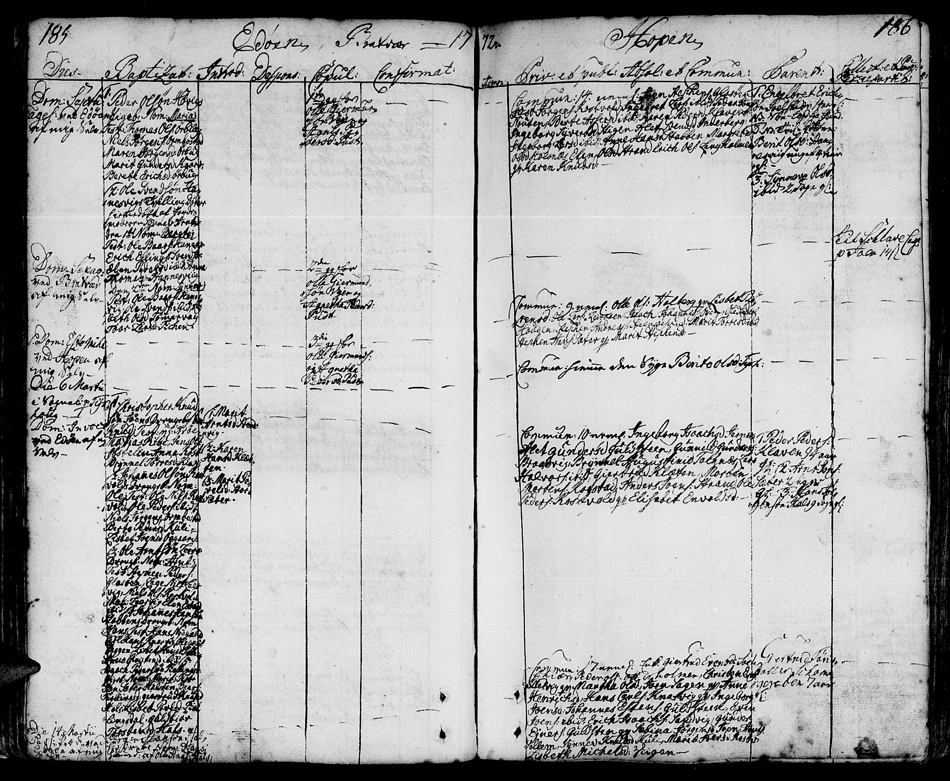 Ministerialprotokoller, klokkerbøker og fødselsregistre - Møre og Romsdal, AV/SAT-A-1454/581/L0932: Parish register (official) no. 581A02, 1767-1823, p. 185-186