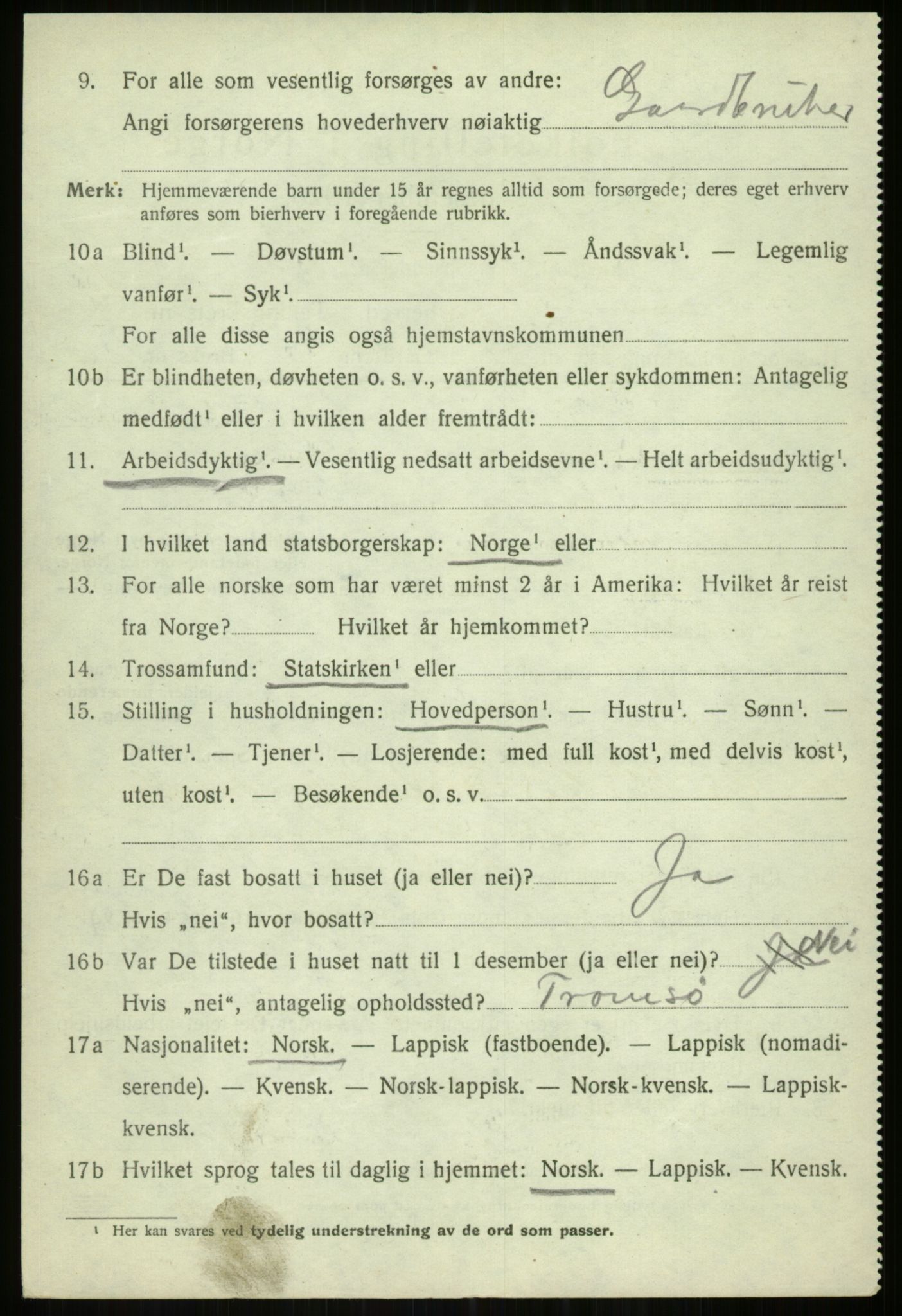 SATØ, 1920 census for Tromsøysund, 1920, p. 6235