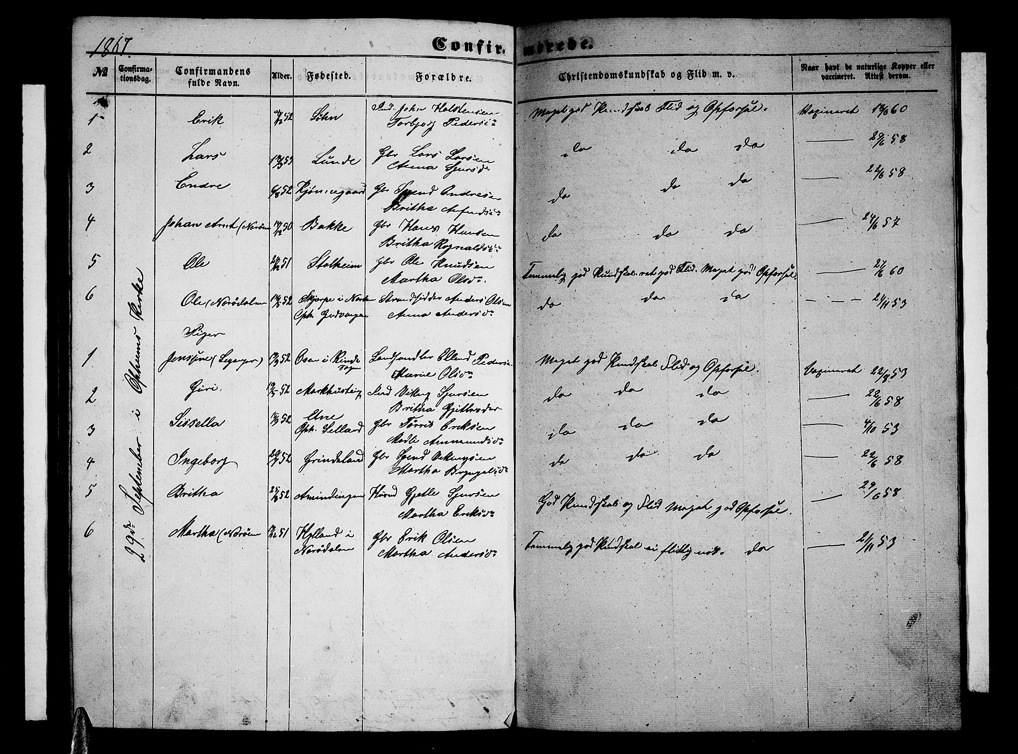 Vossestrand Sokneprestembete, AV/SAB-A-79101/H/Hab: Parish register (copy) no. A 1, 1855-1879