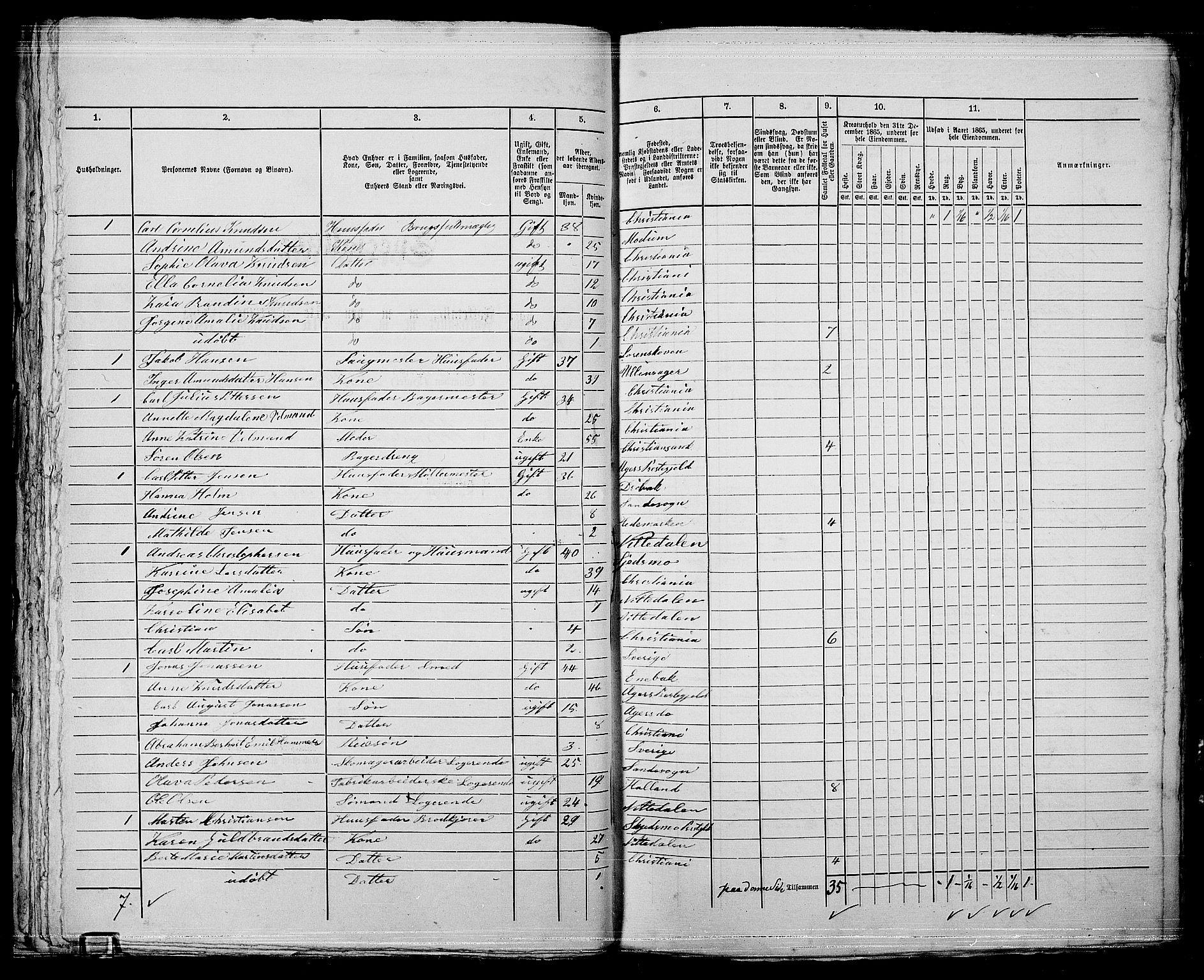 RA, 1865 census for Kristiania, 1865, p. 4961