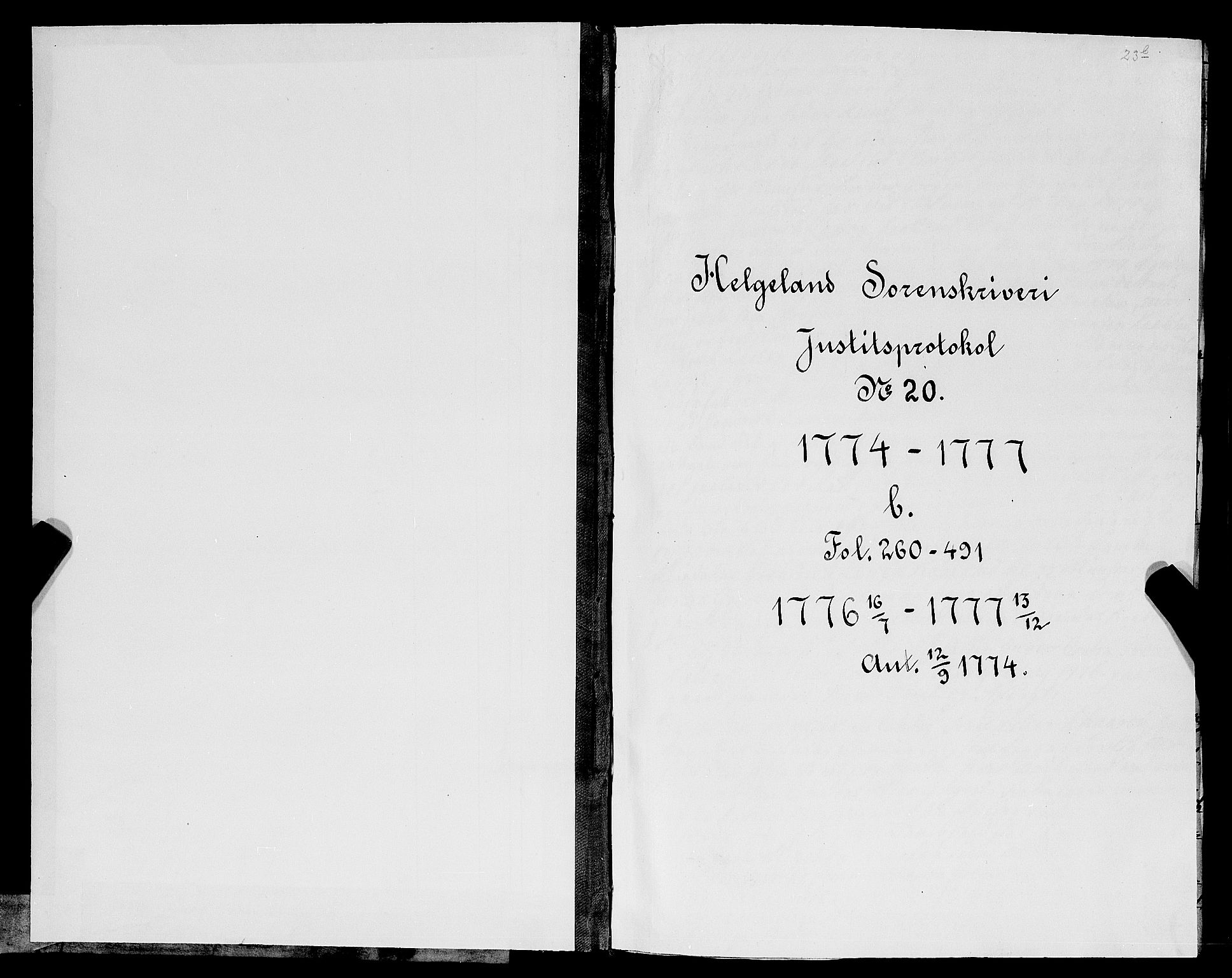 Helgeland sorenskriveri, AV/SAT-A-0004/1/1A/L0026: Tingbok 20B, 1776-1777